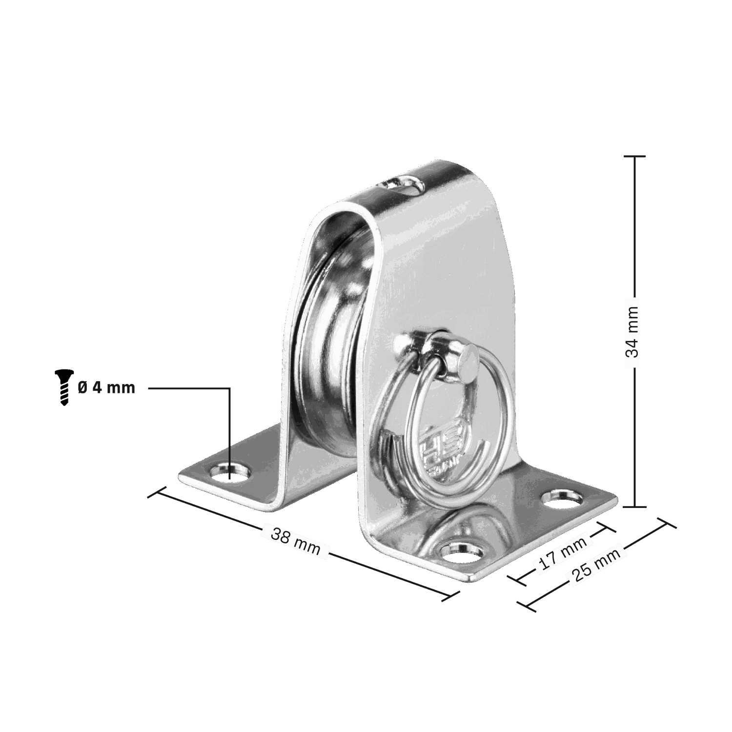 Stehblock für Draht Gleitlager 4 mm - 1 Rolle