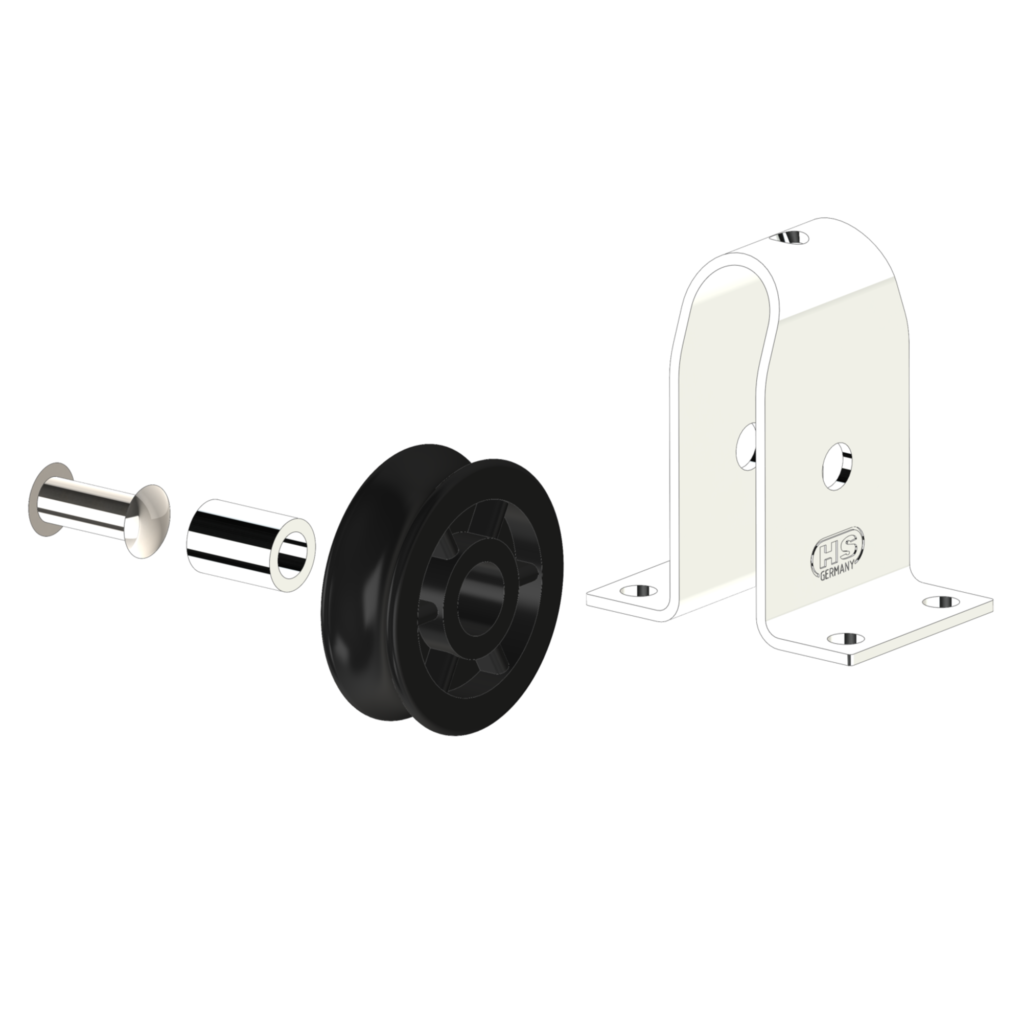 Stehblock Gleitlager 6 mm - 1 Rolle