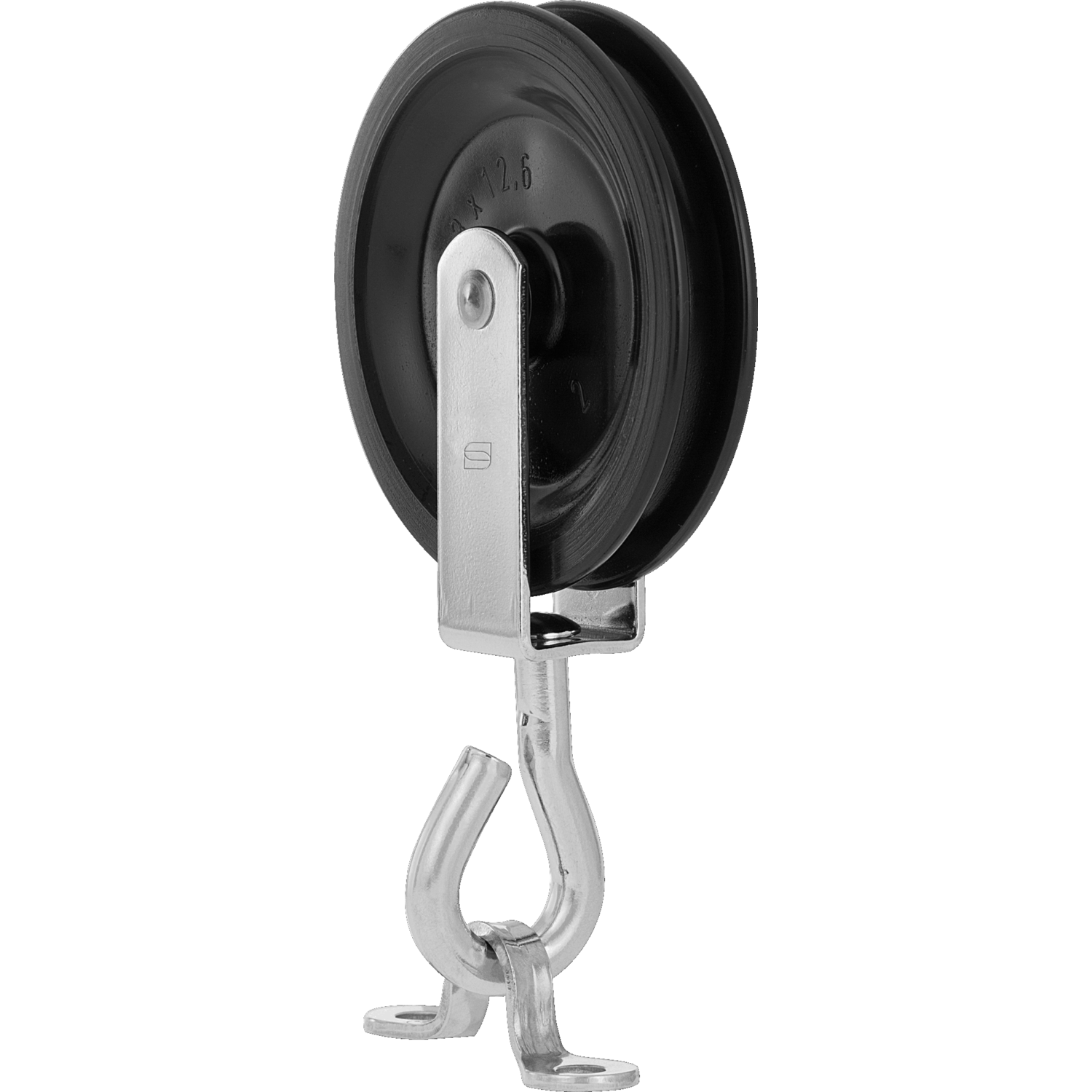 Steuerseilblock Gleitlager 12 mm - 1 Rolle, Krampe geschlossen