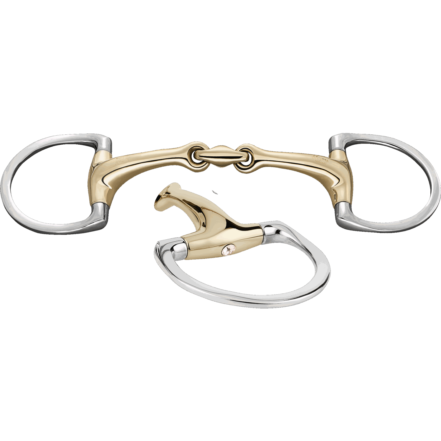 Dynamic RS Olivenkopfgebiss mit D-förmigem Ring 16 mm doppelt gebrochen