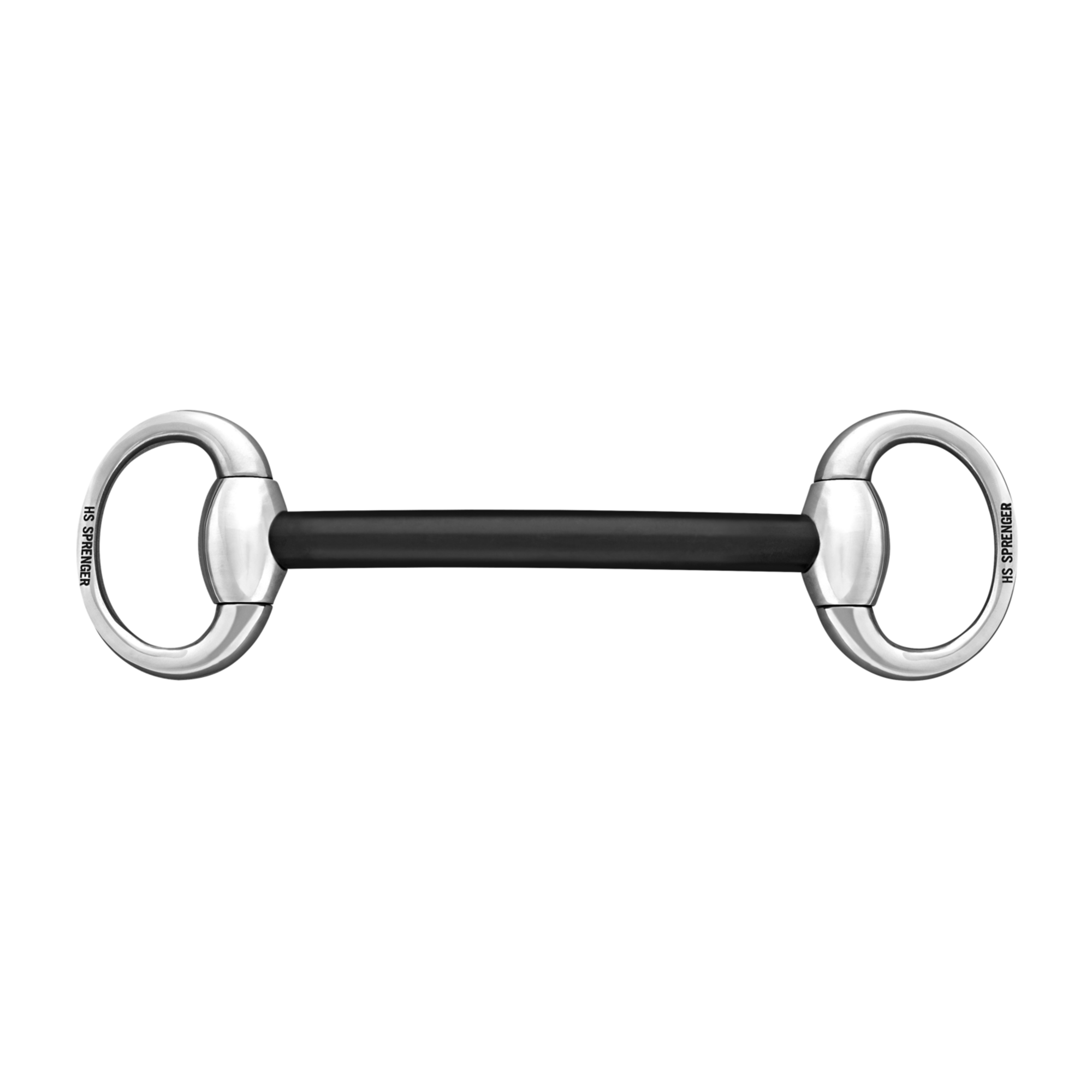 Olivenkopf Stangengebiss 16 mm Hartcarbon mit ovalen Ringen aus Edelstahl