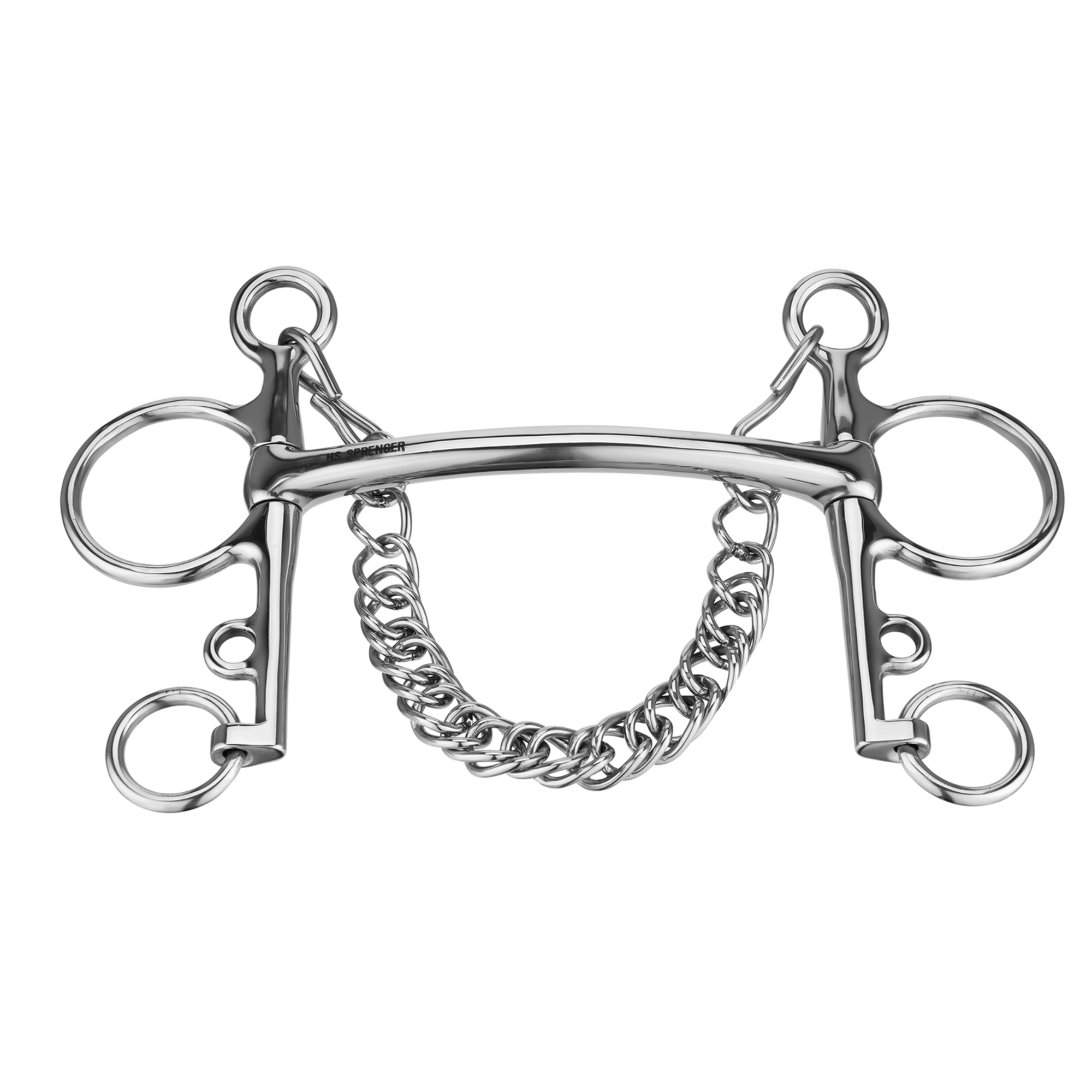 Pelham 14 mm gebogene Stange, langer Unterzug - Edelstahl rostfrei