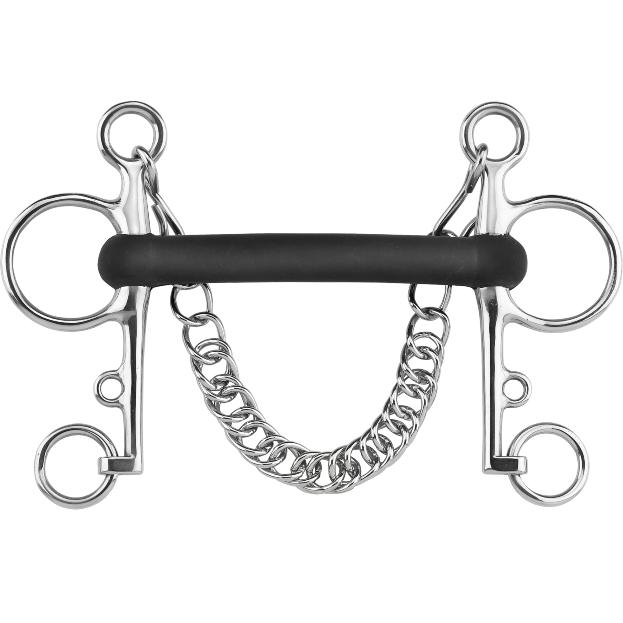 Pelham Stangengebiss Hartgummi 18 mm Hartgummi, starr - Edelstahl rostfrei