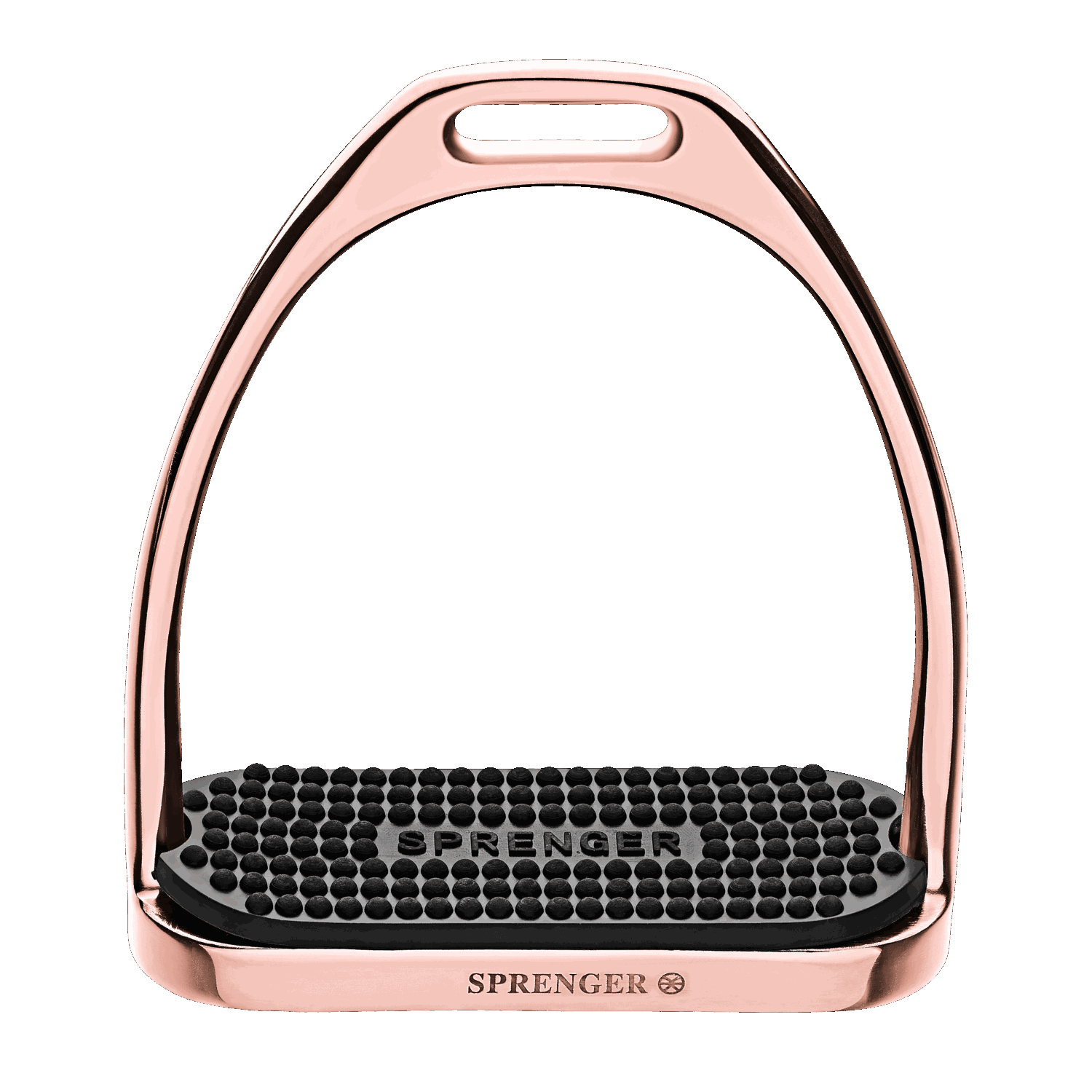FILLIS-Kindersteigbügel rosegold mit schwarzer Einlage - 110 mm Trittweite