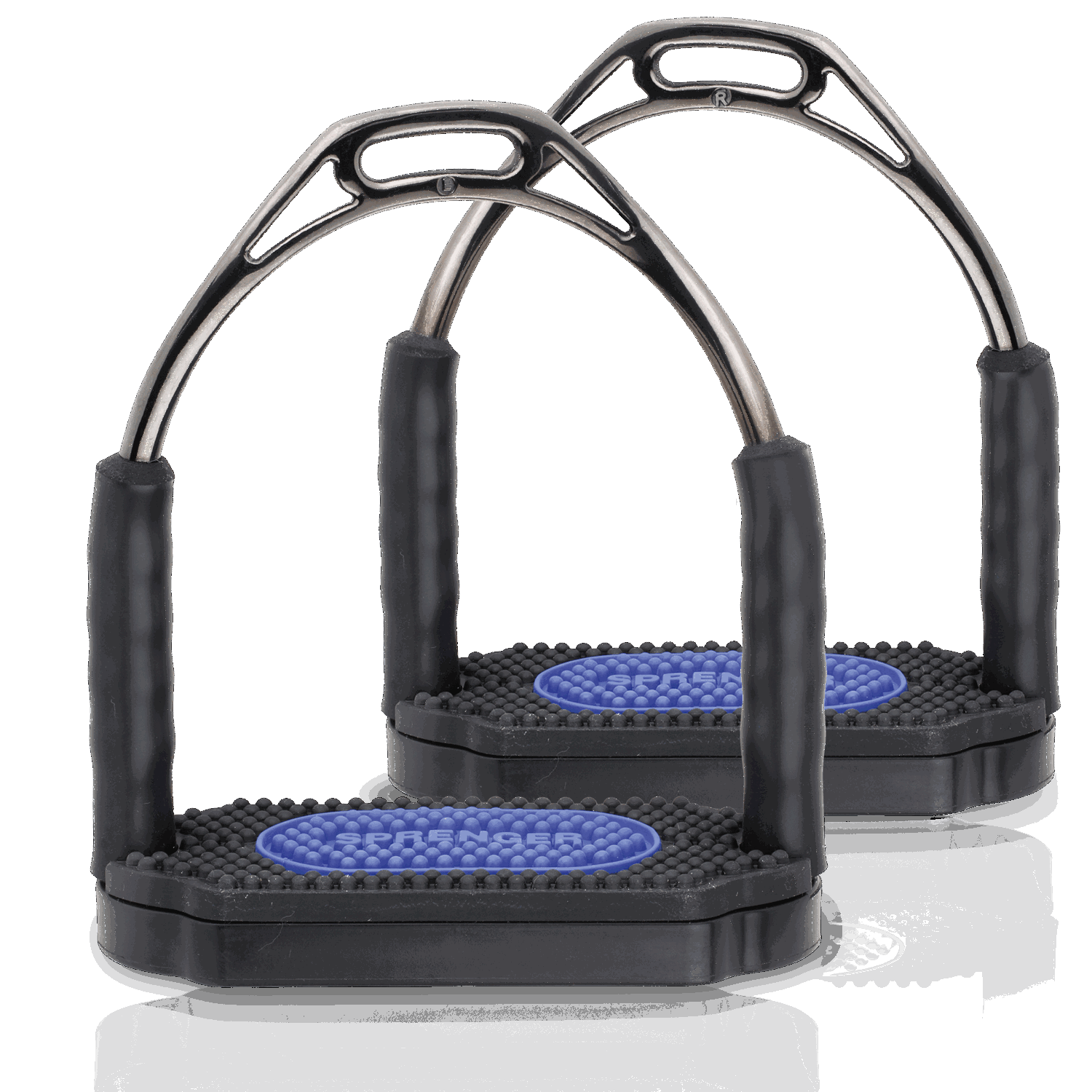 Bow Balance Steigbügel - Edelstahl rostfrei anthrazit, 120 mm Trittweite