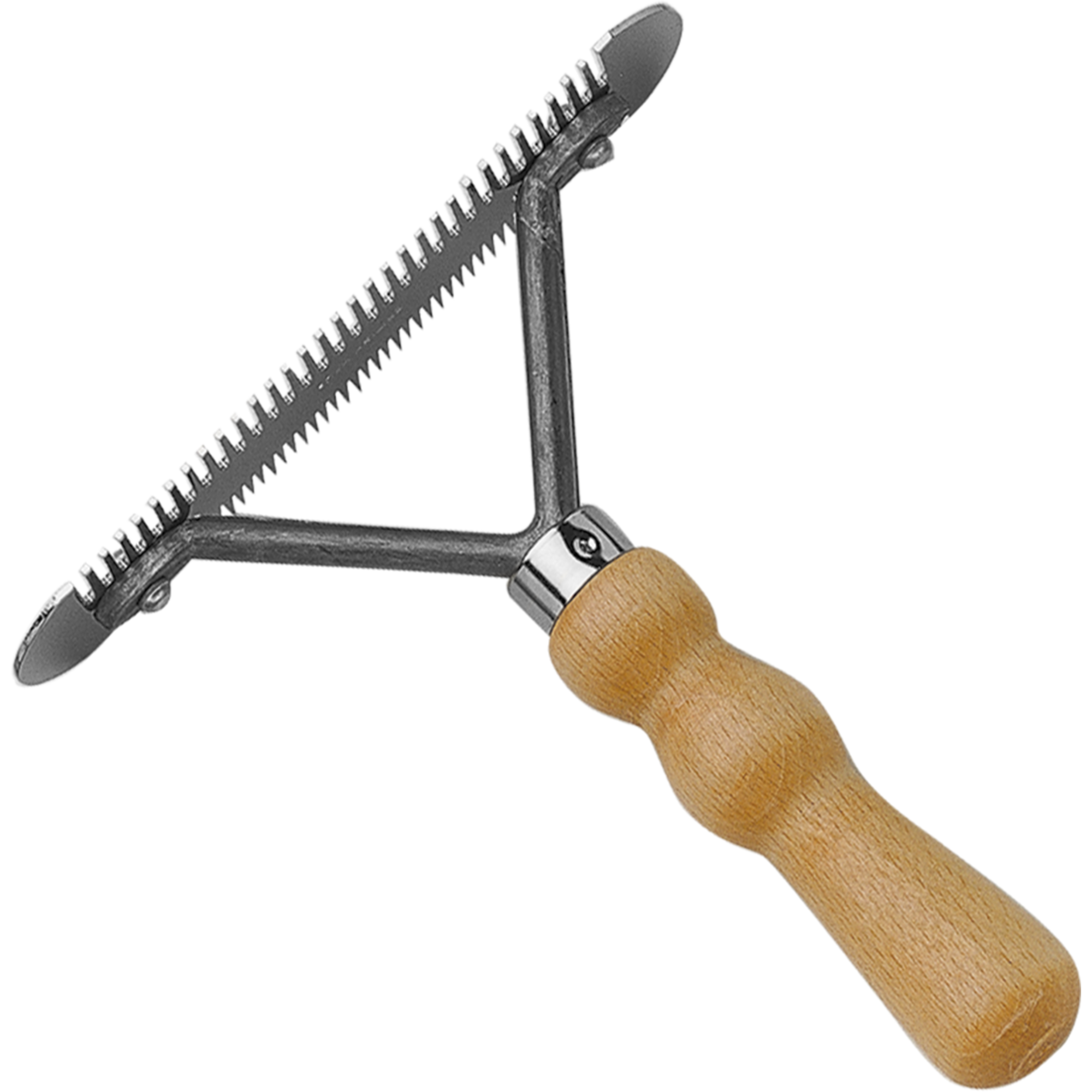 Kratzer mit Holzgriff 2-seitig gezahnt