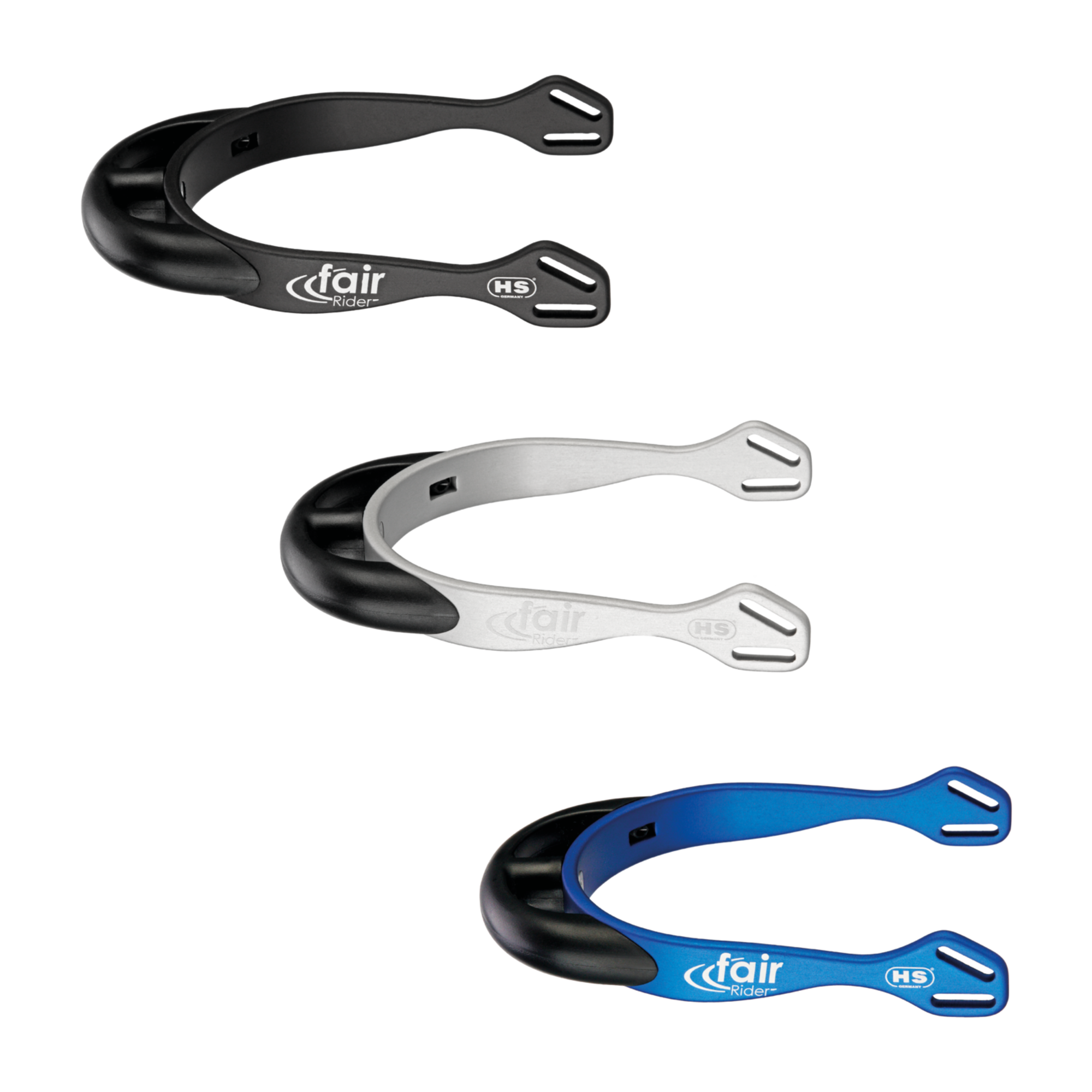 fairRider Sporen - Aluminium, Hals 20mm schwarz dick abgerundet