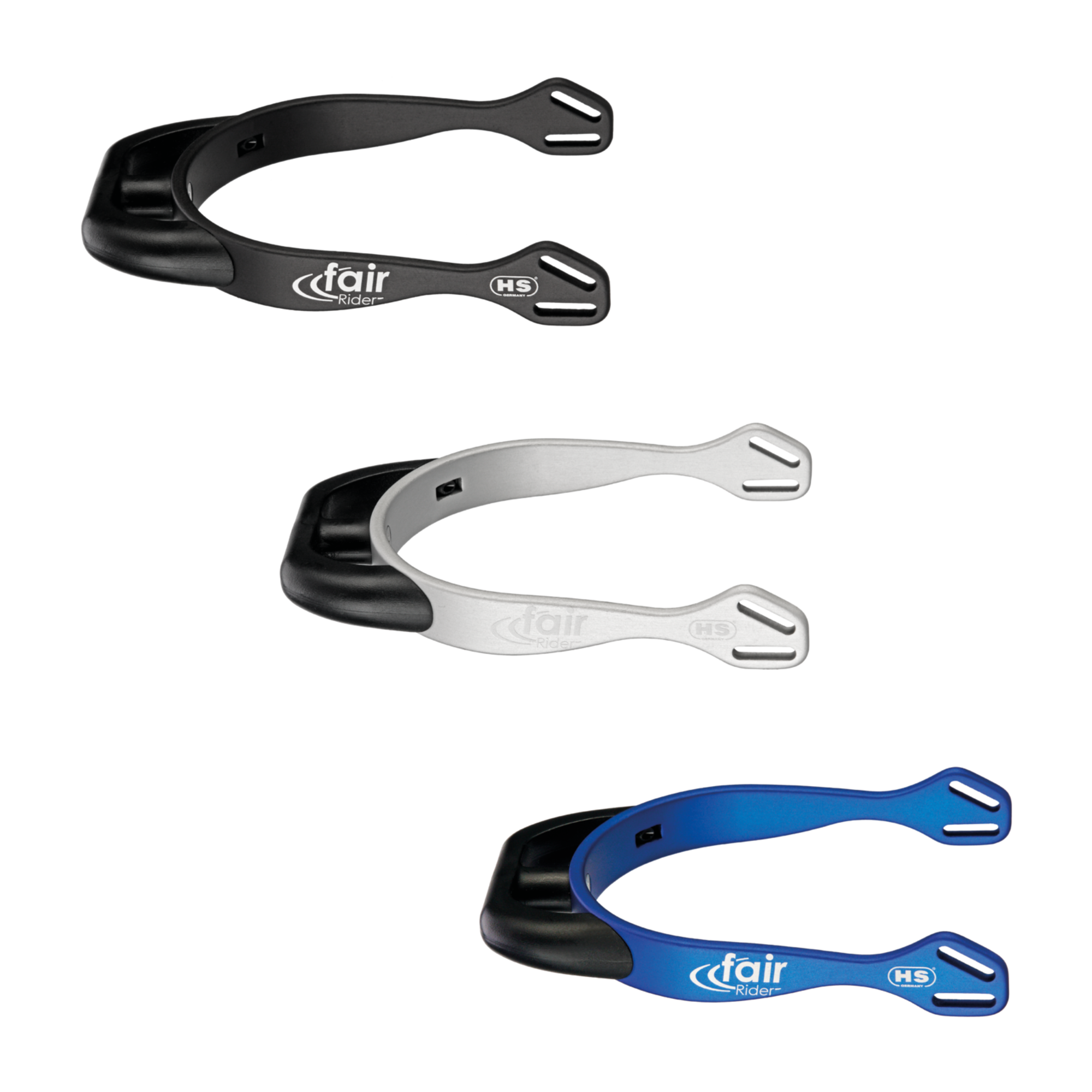 fairRider Sporen - Aluminium, Hals 20mm schwarz rund abgeflacht