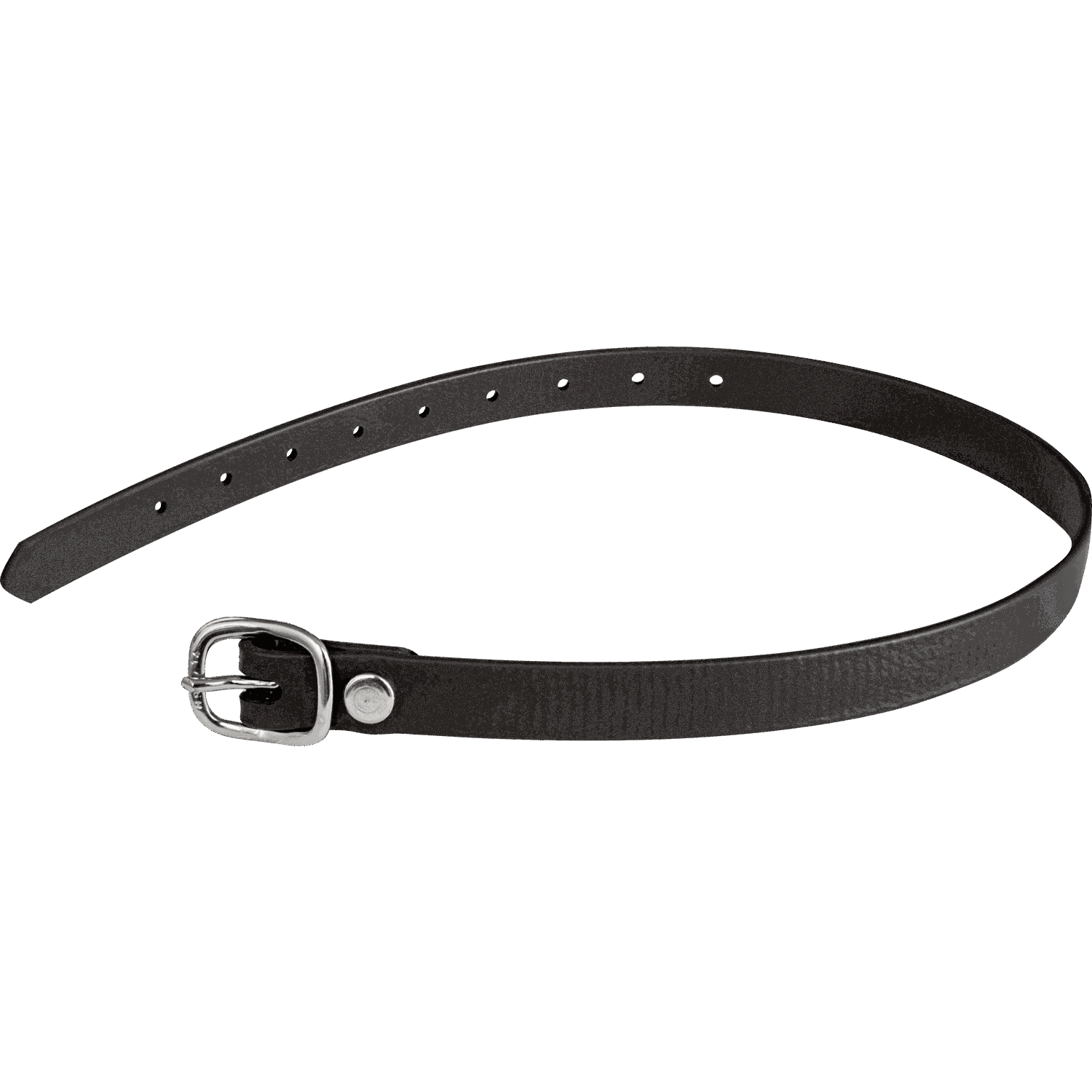 Sporenriemen - 45 cm, BioThane® schwarz, Schnalle silber