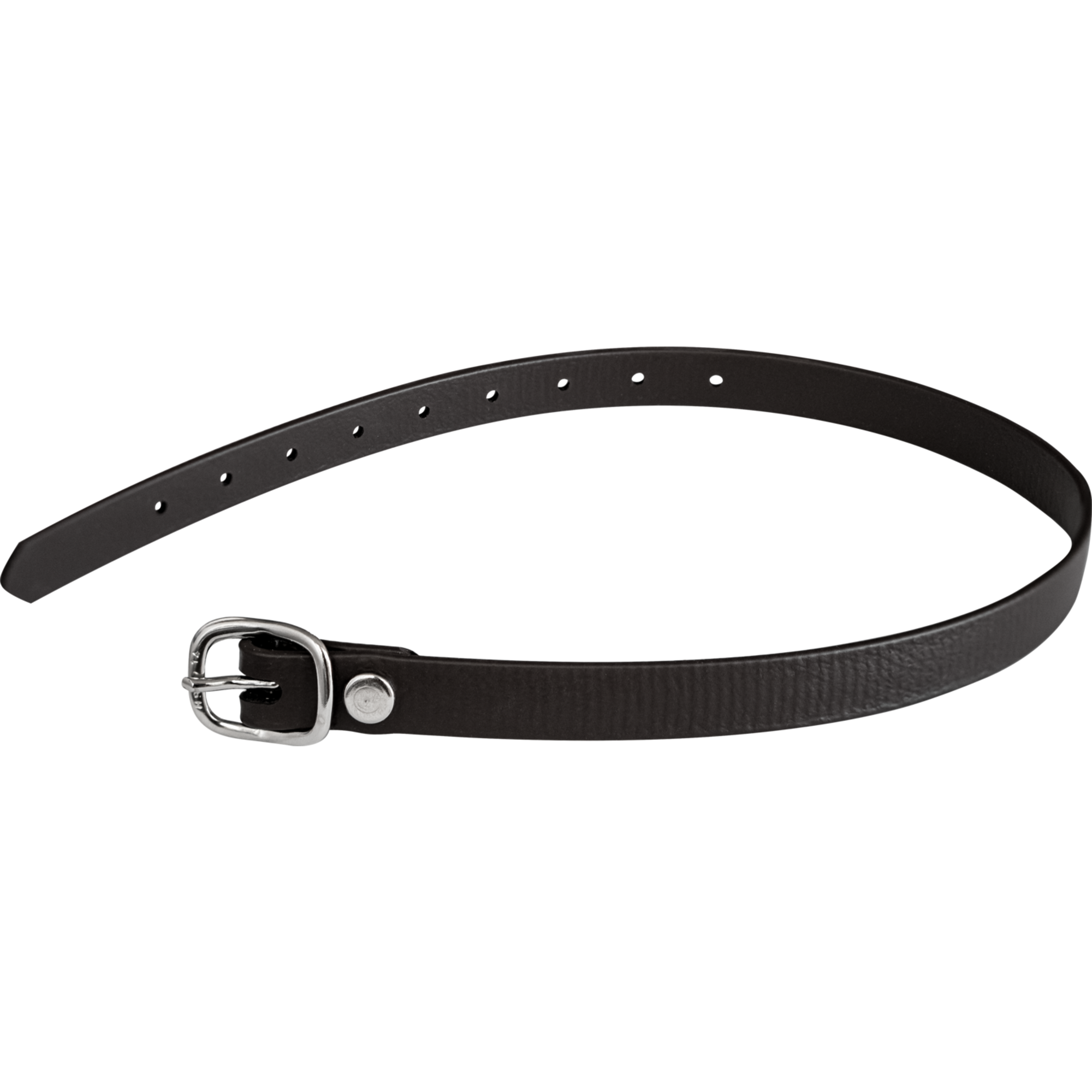 Sporenriemen - 45 cm, BioThane® schwarz, Schnalle silber