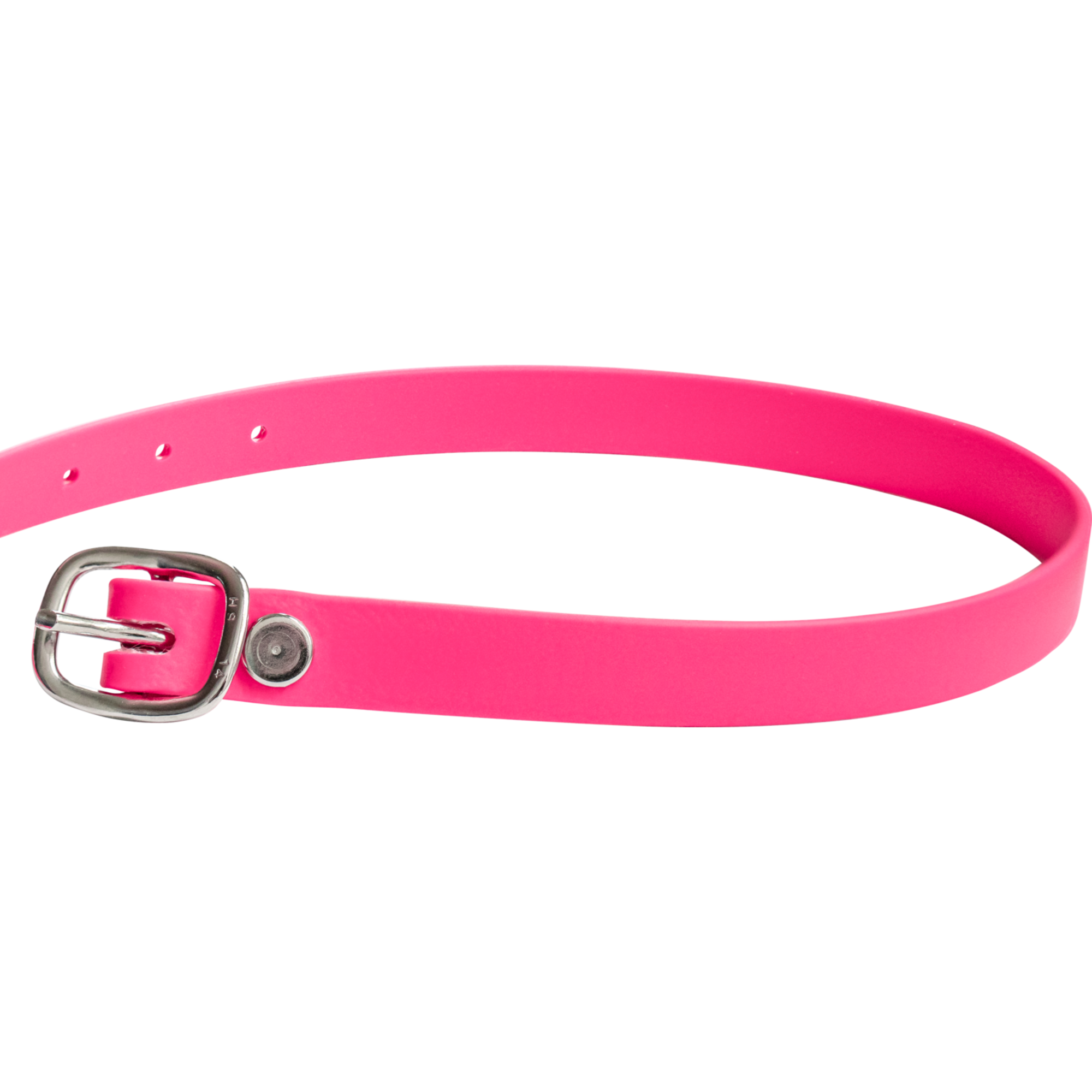Sporenriemen - 45 cm, BioThane® pink, Schnalle silber