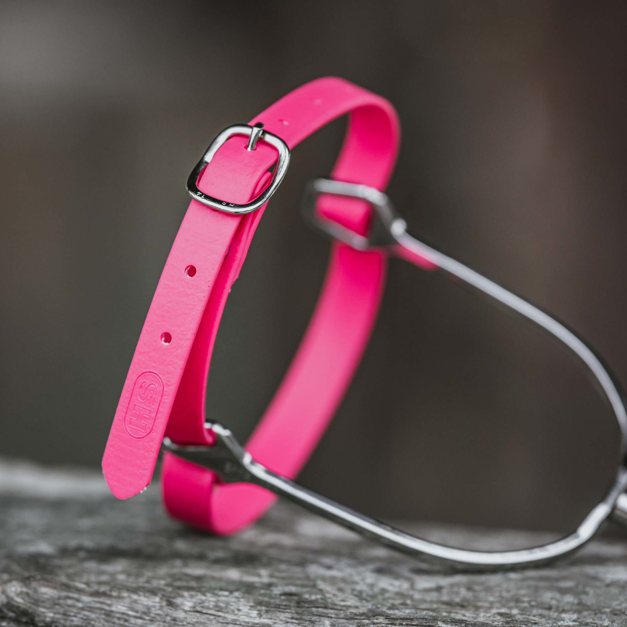 Sporenriemen - 45 cm, BioThane® pink, Schnalle silber