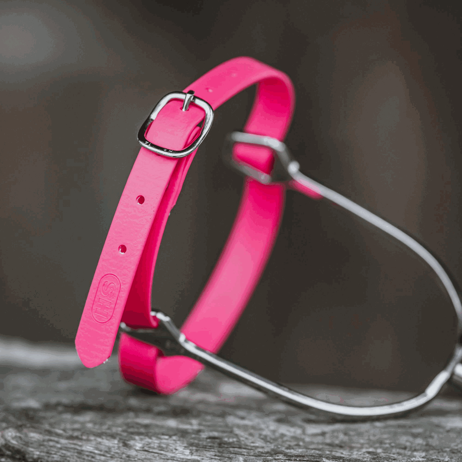 Sporenriemen - 45 cm, BioThane® pink, Schnalle silber