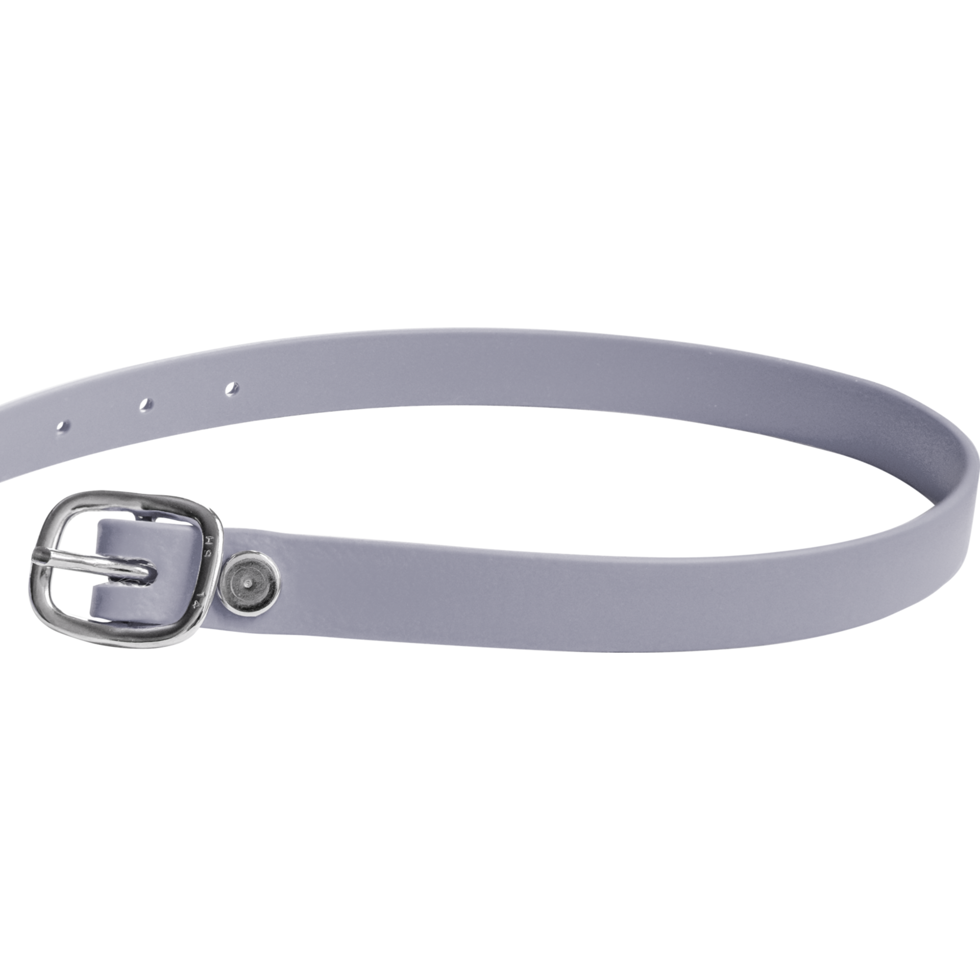 Sporenriemen - 45 cm, BioThane® grau, Schnalle silber