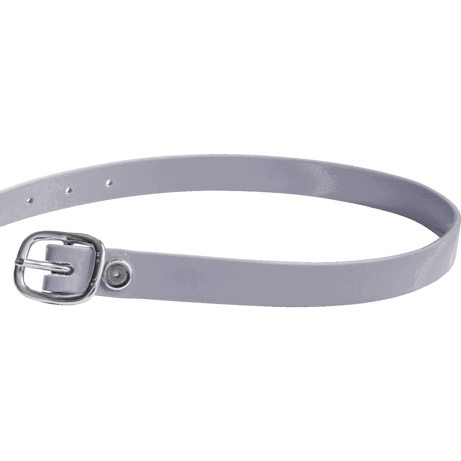 Sporenriemen - 45 cm, BioThane® grau, Schnalle silber