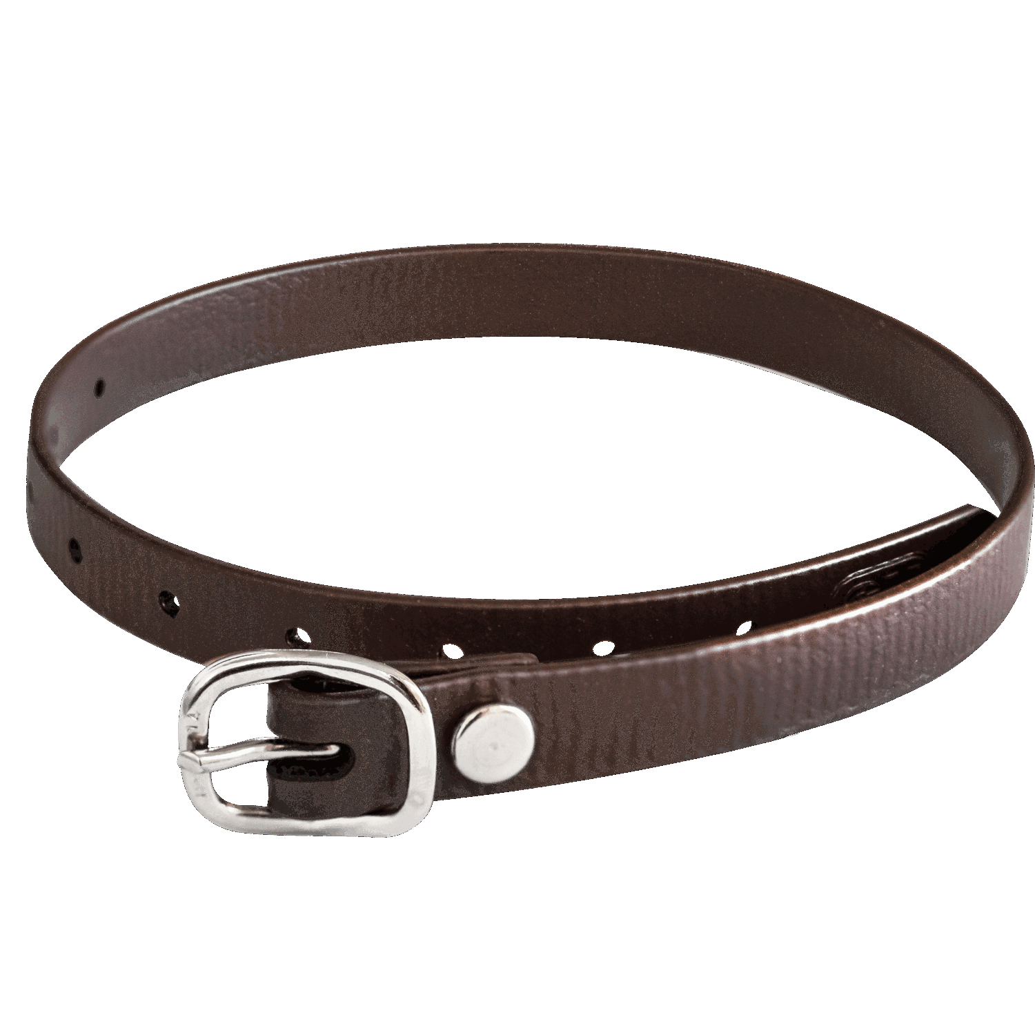 Sporenriemen - 45 cm, BioThane® braun, Schnalle silber