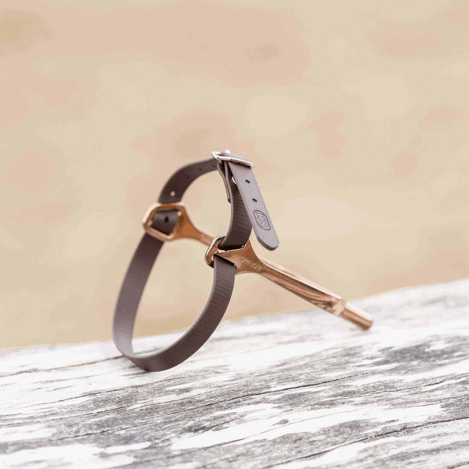 Sporenriemen - 45 cm, BioThane® braun, Schnalle silber