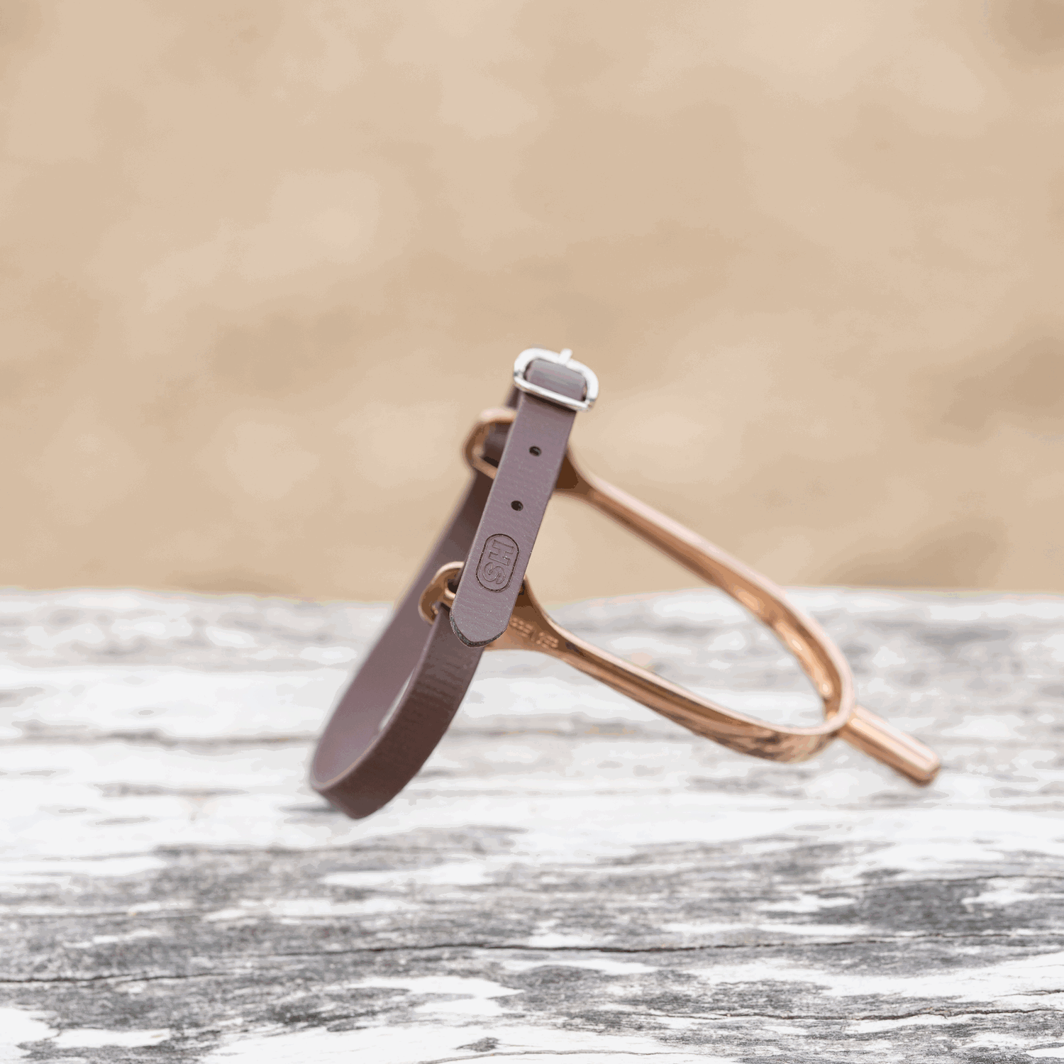 Sporenriemen - 45 cm, BioThane® braun, Schnalle silber