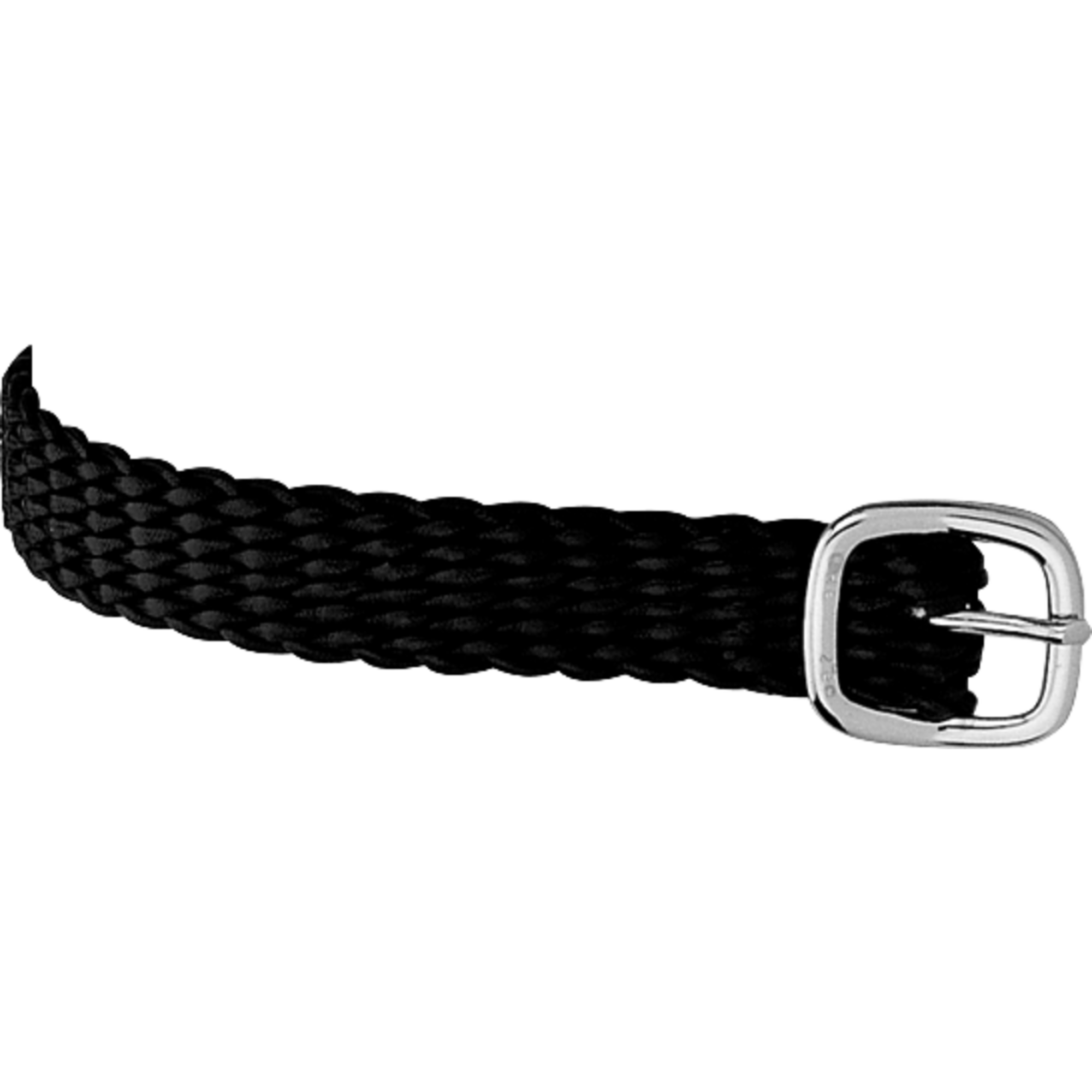 Sporenriemen - 50 cm, Perlon schwarz, Schnalle silber