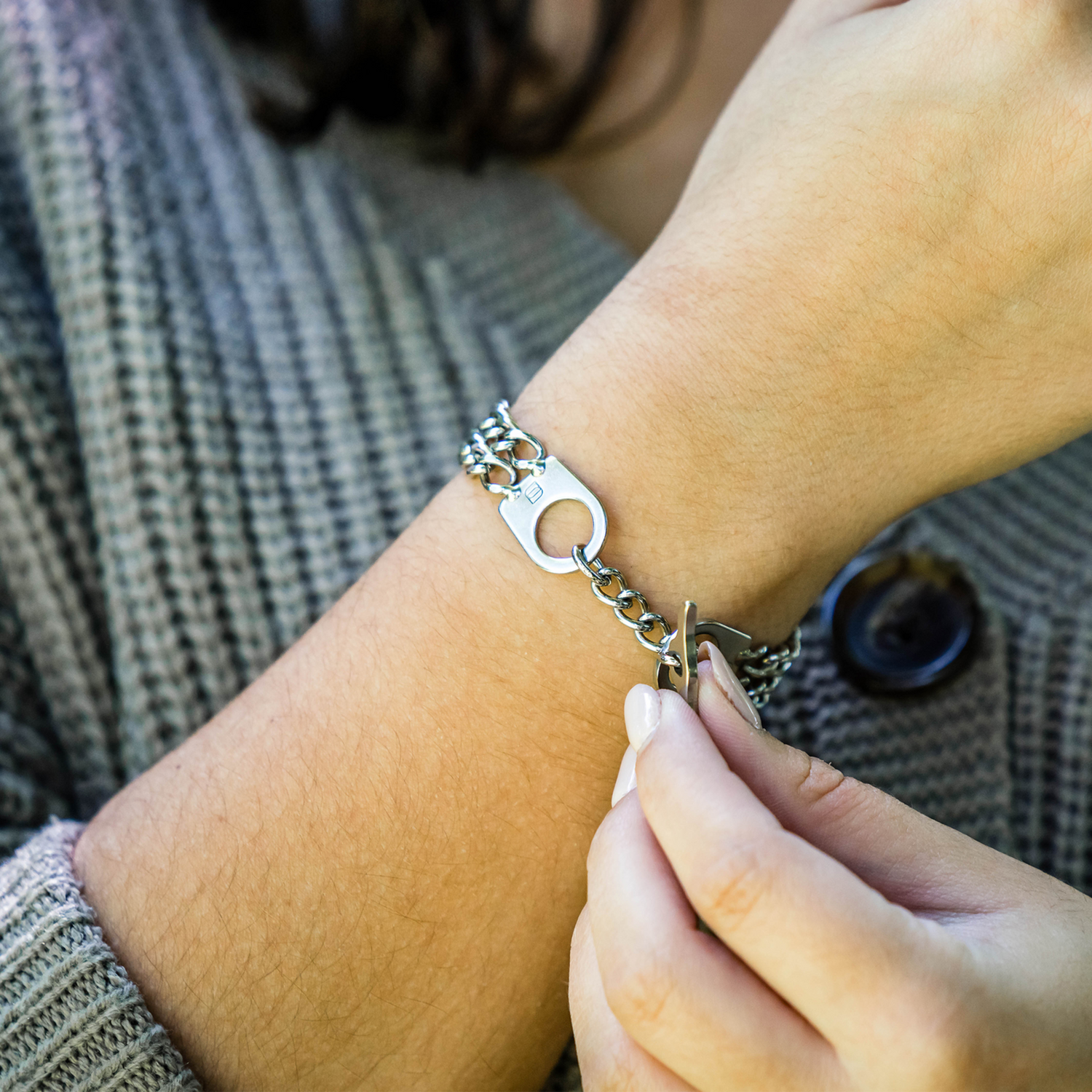Damen Armband 2-reihig, Edelstahl