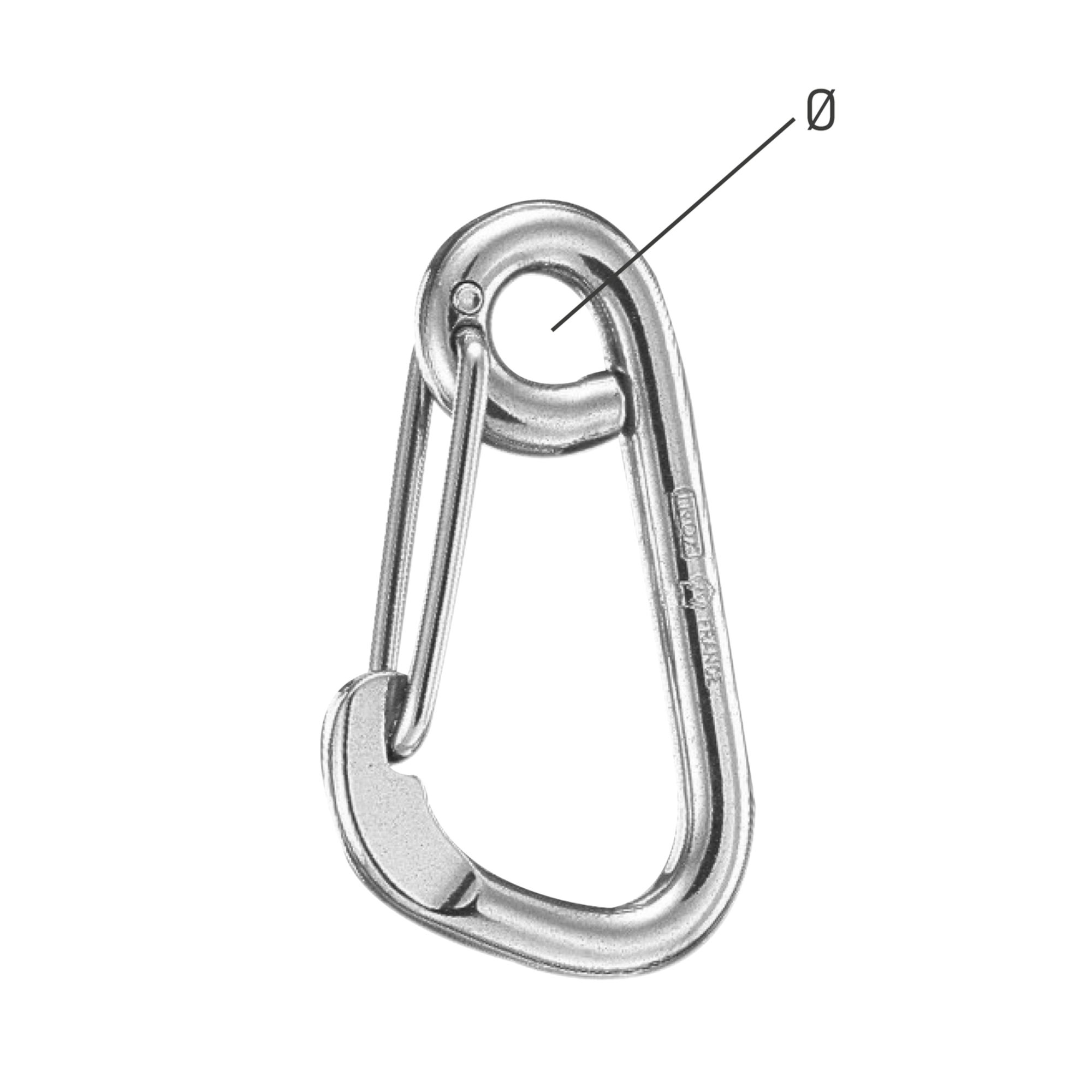 Karabinerhaken - Edelstahl Rostfrei, asymmetrisch