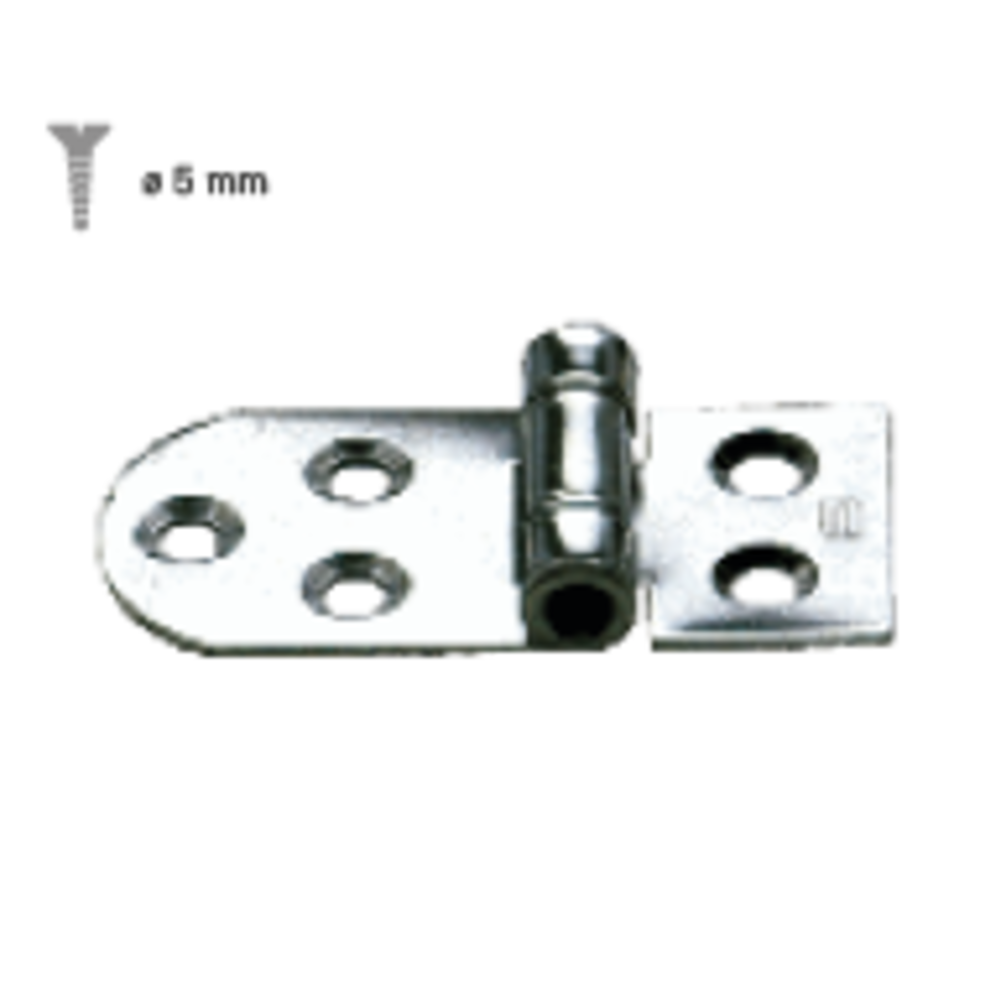 Scharnier 6 Bohrungen - Edelstahl rostfrei, 80 x 30 mm