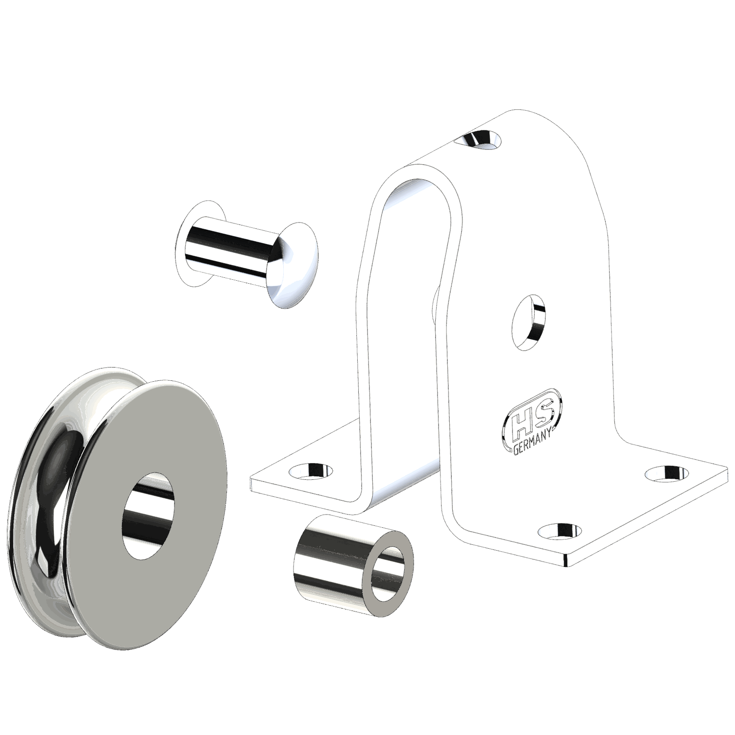Stehblock für Draht Gleitlager 4 mm - 1 Rolle