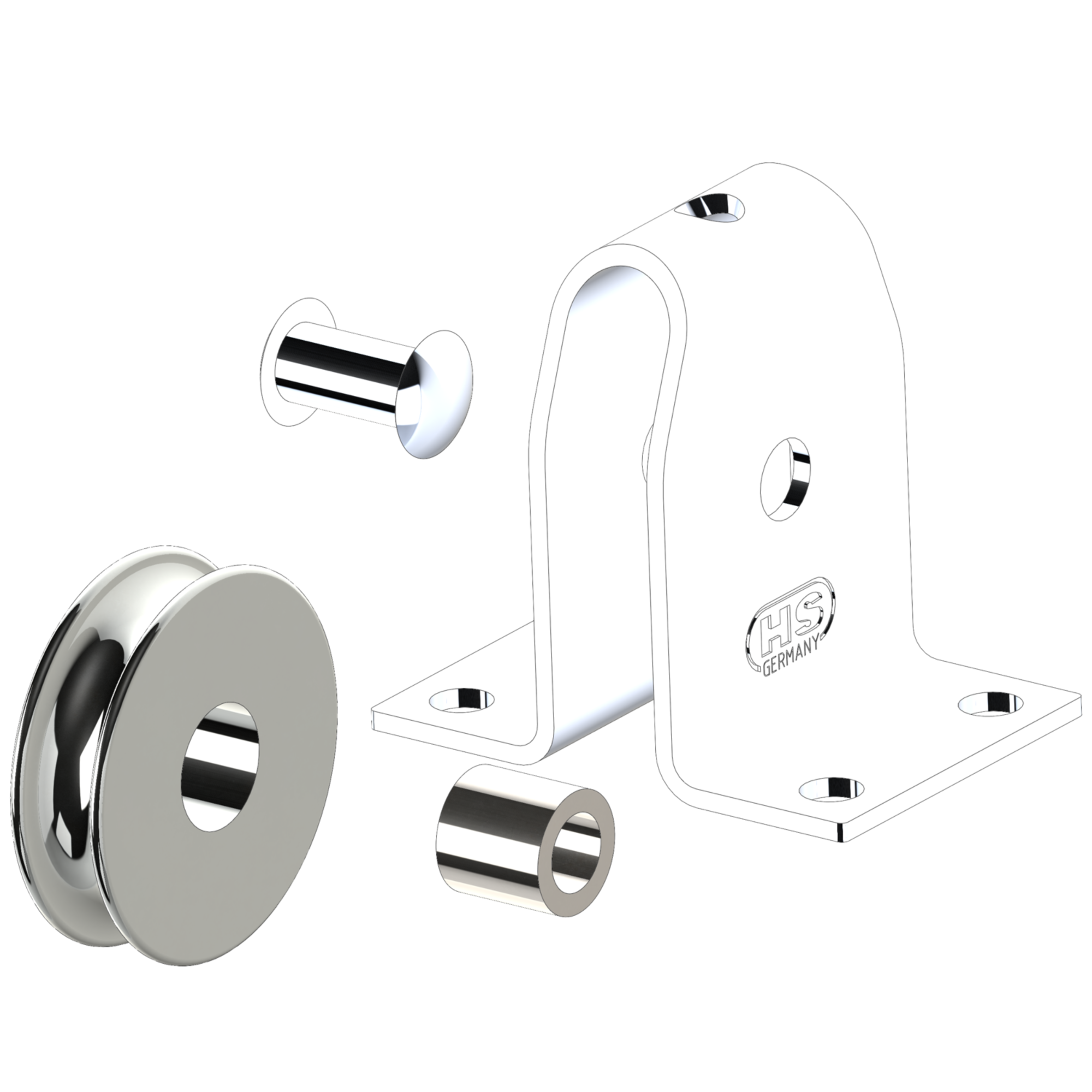 Stehblock für Draht Gleitlager 4 mm - 1 Rolle