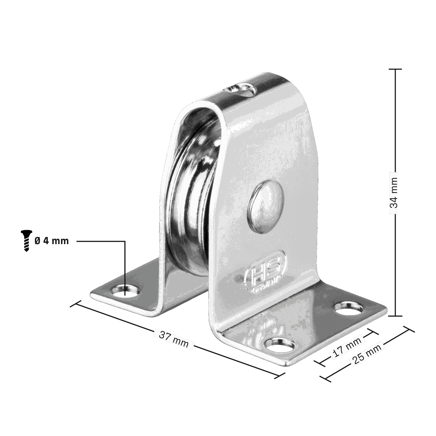 Stehblock für Draht Gleitlager 4 mm - 1 Rolle
