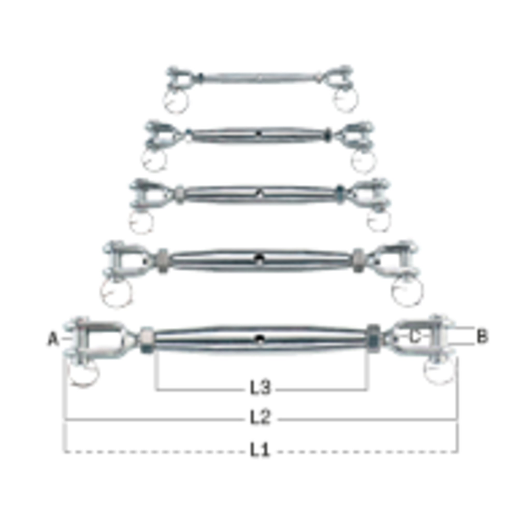 Wantenspanner 2 Gabeln - Edelstahl Rostfrei