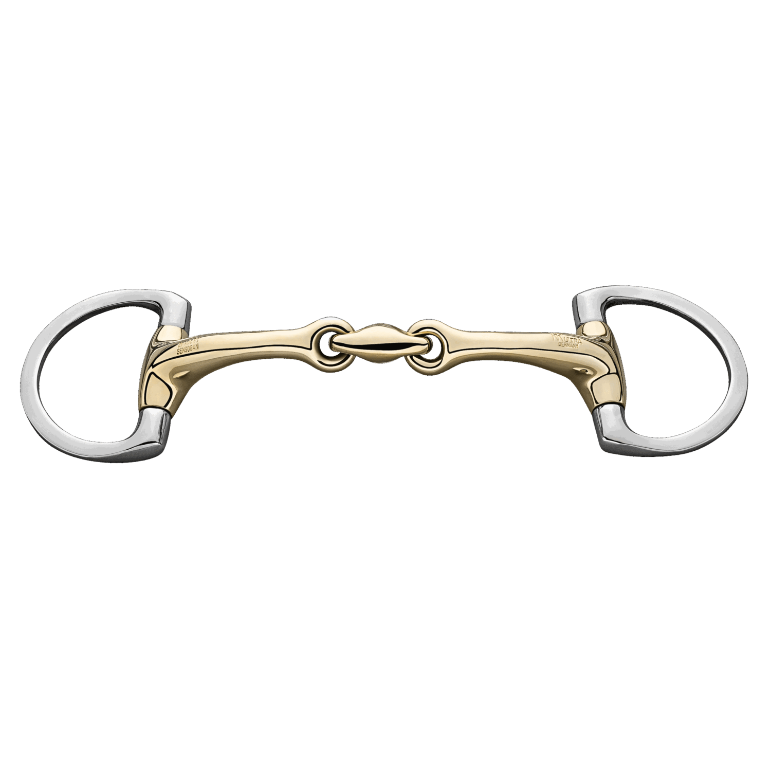 Dynamic RS Olivenkopf-Unterlegtrense mit D-förmigem Ring 14 mm doppelt gebrochen