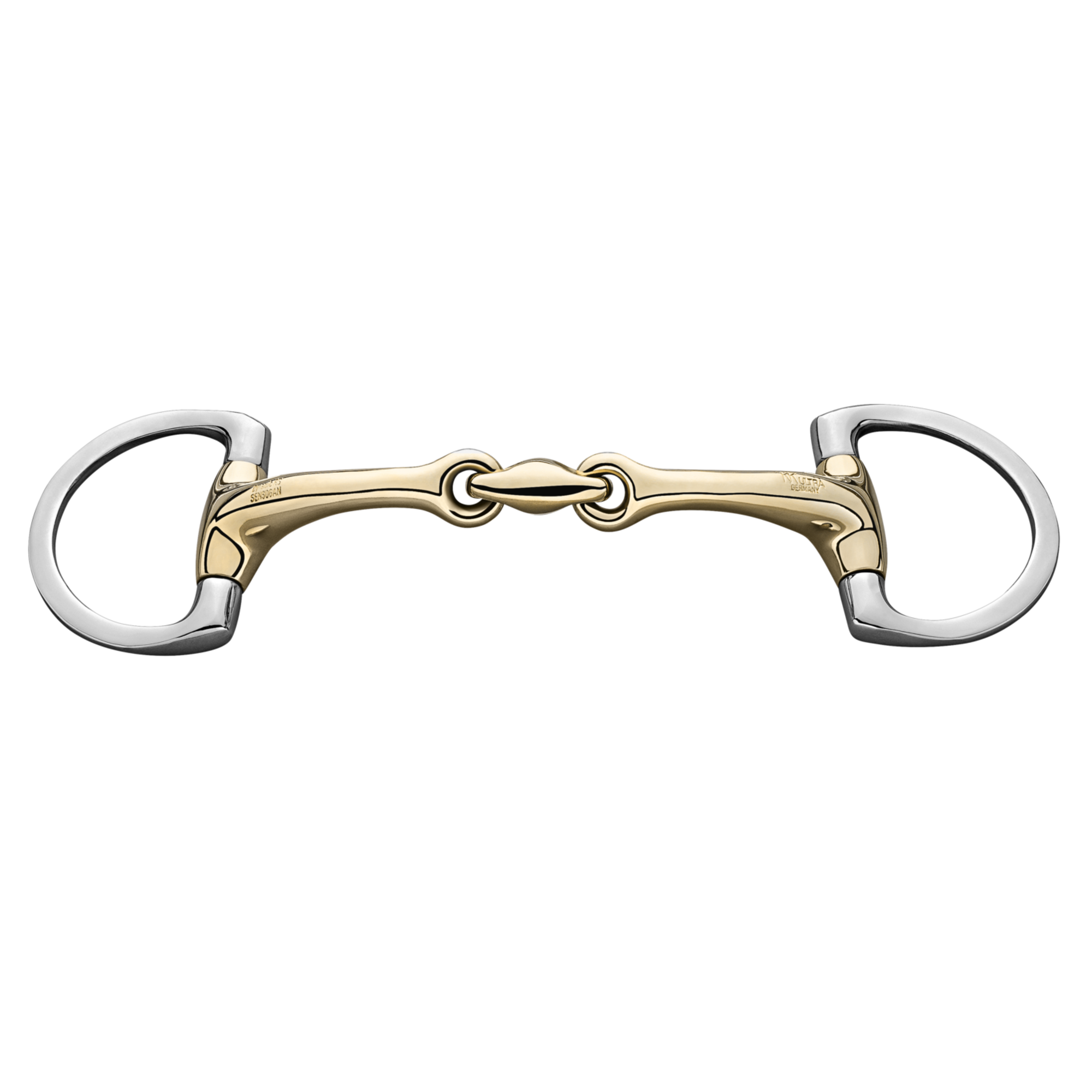 Dynamic RS Olivenkopf-Unterlegtrense mit D-förmigem Ring 14 mm doppelt gebrochen