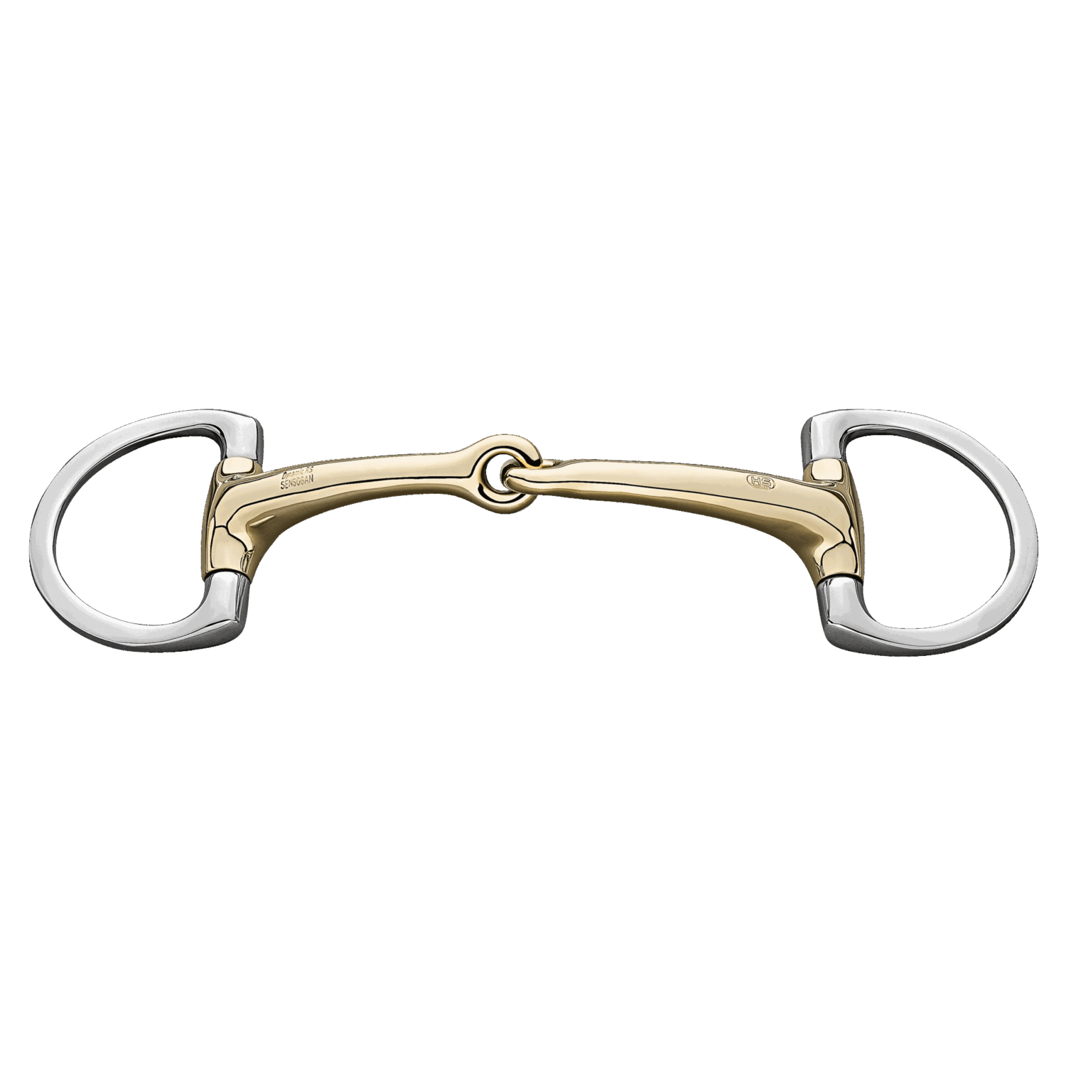 Dynamic RS Olivenkopf Unterlegtrense mit D-förmigem Ring 14 mm einfach gebrochen