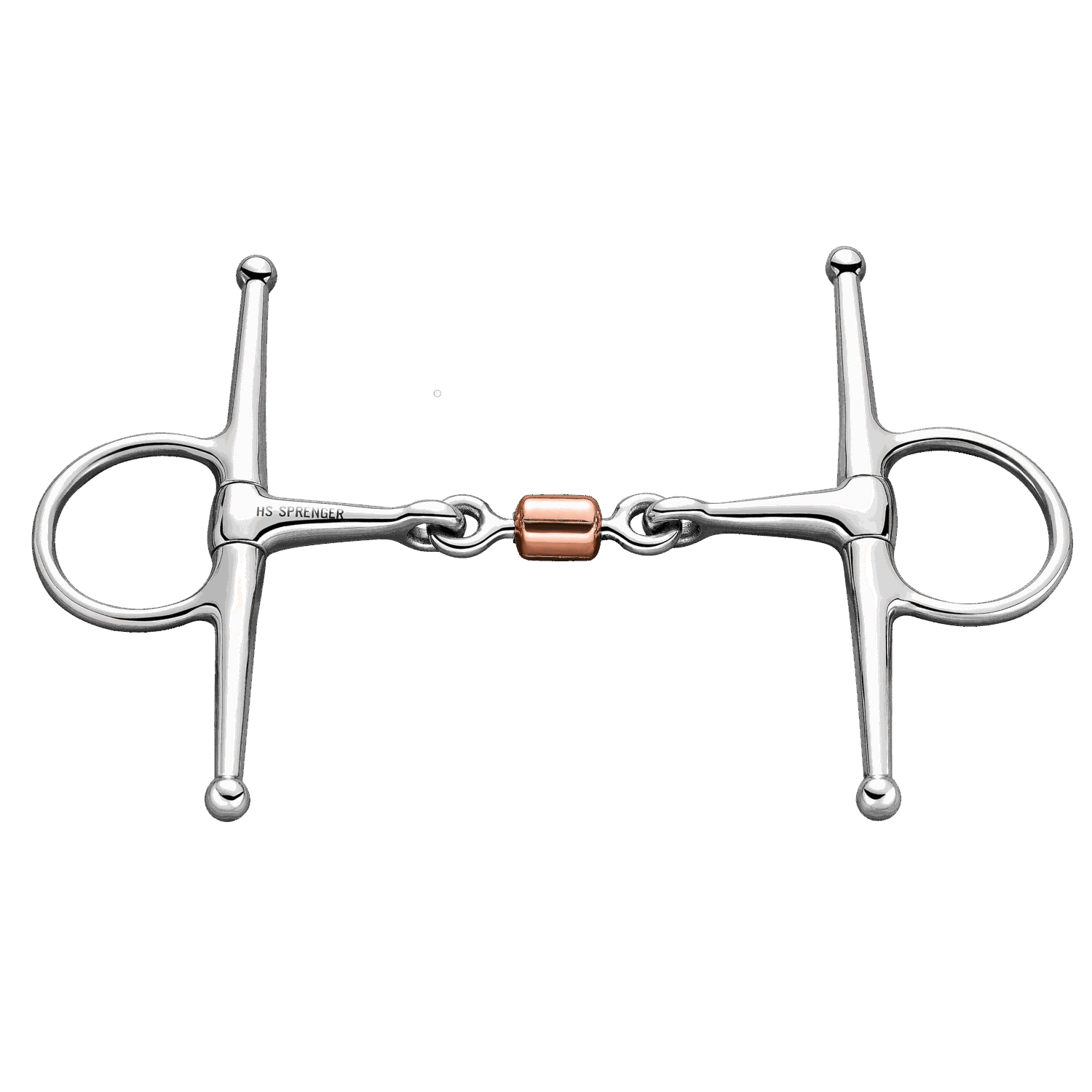 Schenkeltrense 14 mm mit beschichteter Kupferrolle - Edelstahl rostfrei