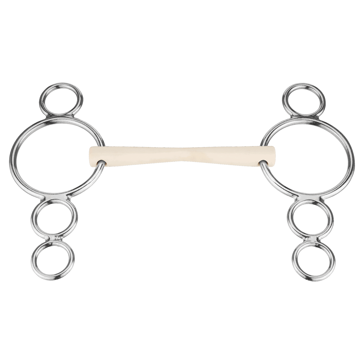 Duo Springkandare "Wien" 16 mm Seitenteil mit 2 Ringen unten - Kunststoff weiß
