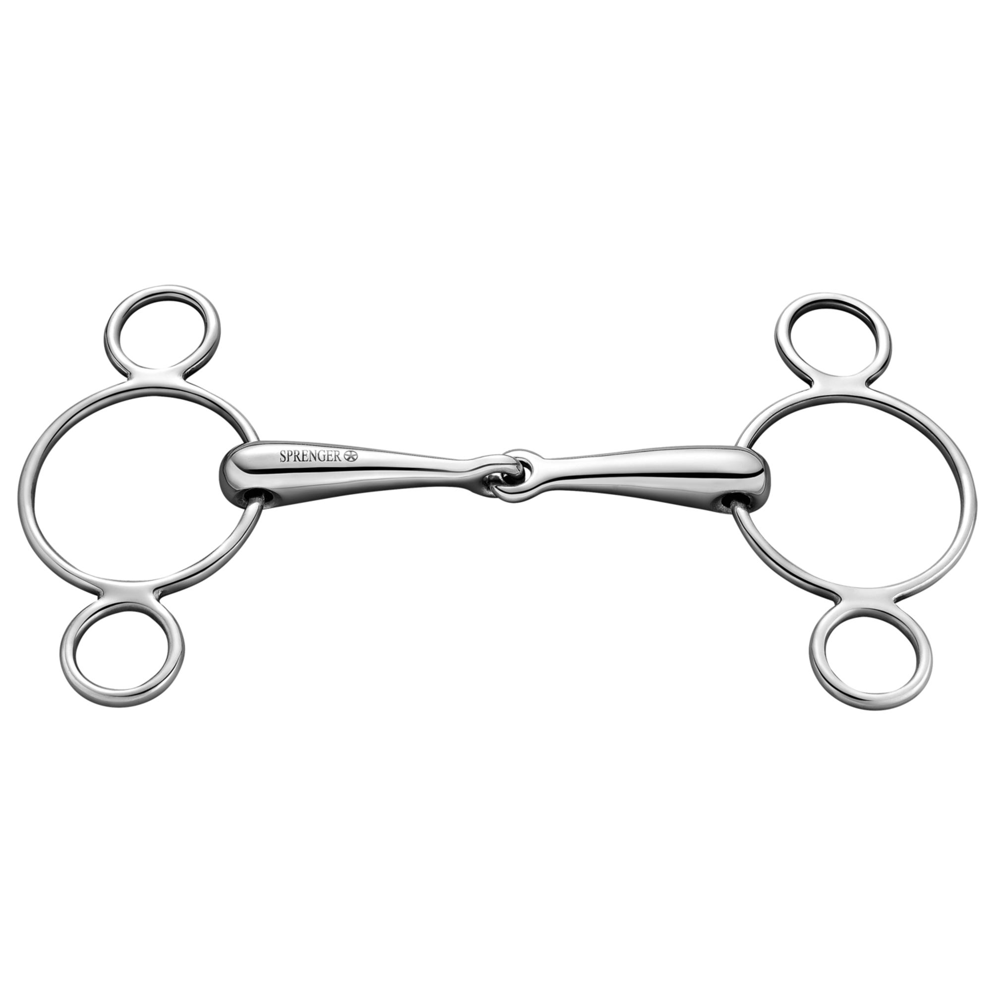 3-Ring Gebiss, einfach gebrochen 18 mm Springkandare Wien - Edelstahl rostfrei