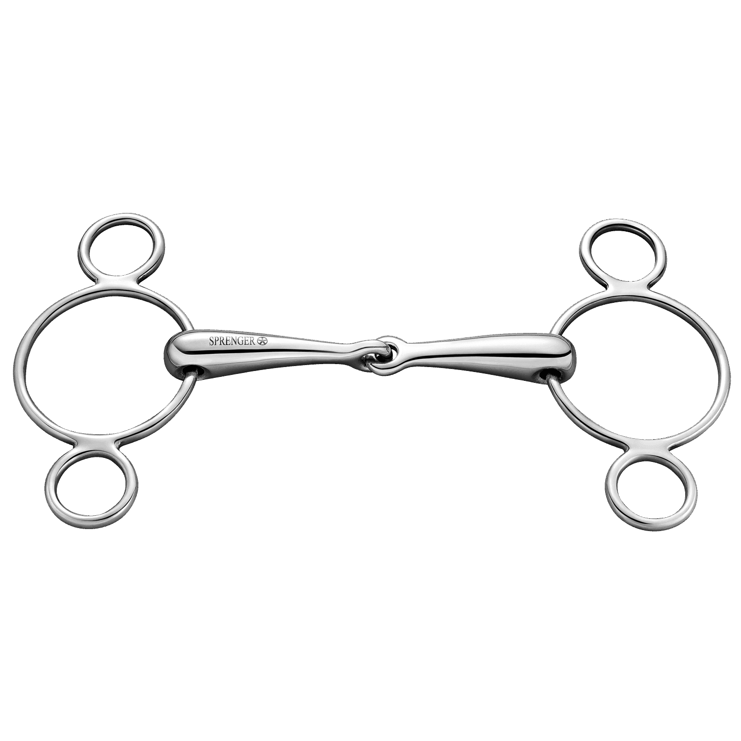 3-Ring Gebiss, einfach gebrochen 18 mm Springkandare Wien - Edelstahl rostfrei