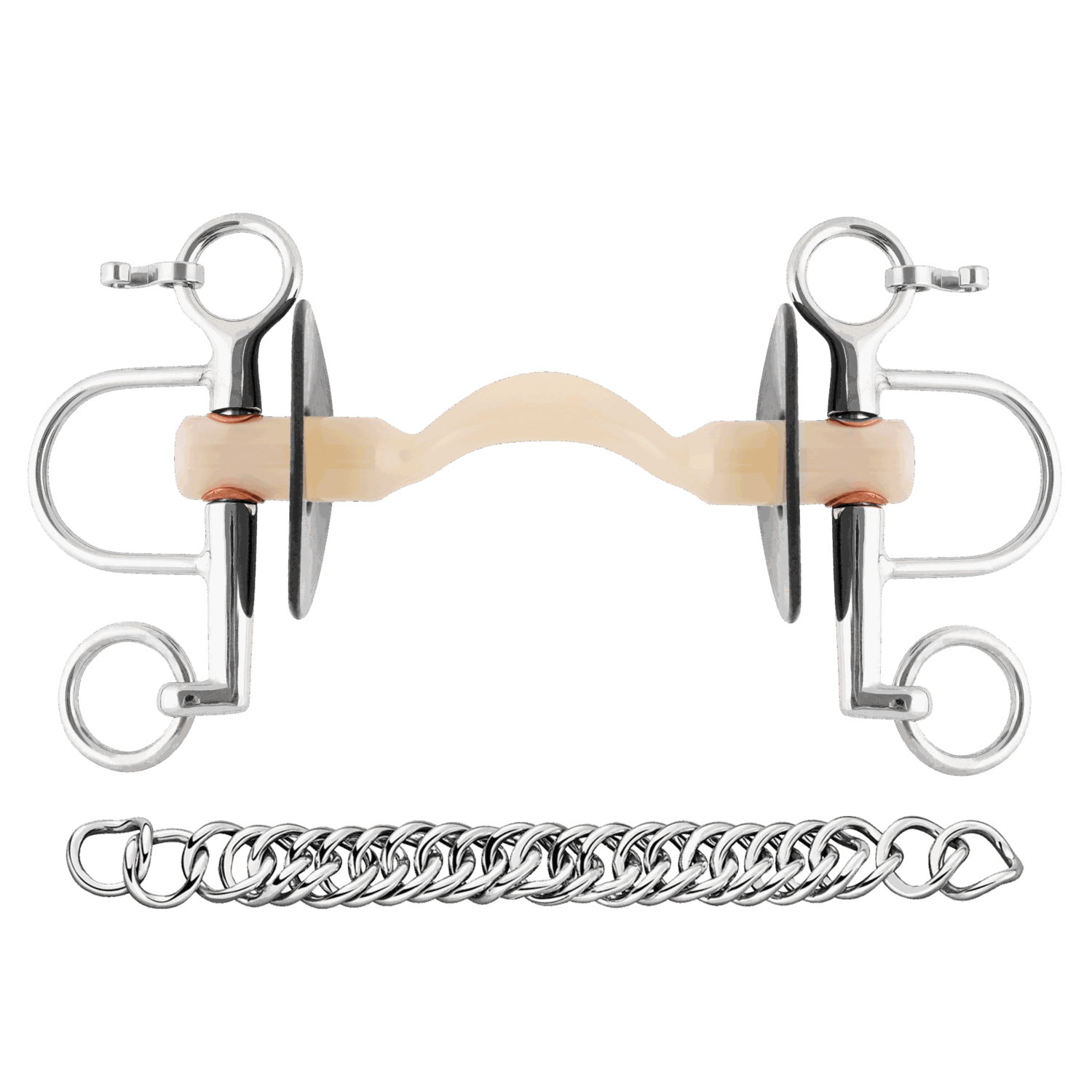 Nathe Pelham 20 mm mit weicher Stange mit Zungenfreiheit und kurzen Anzügen