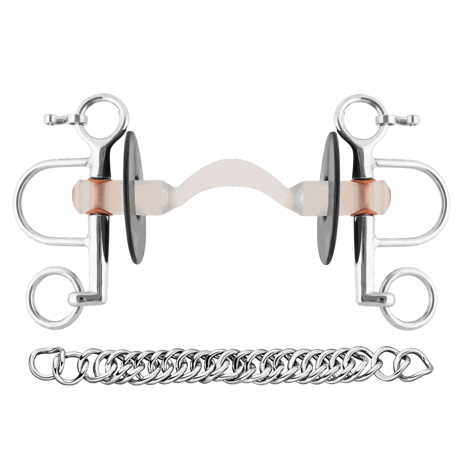 Nathe Pelham 20 mm mit harter Stange mit Zungenfreiheit und kurzen Anzügen