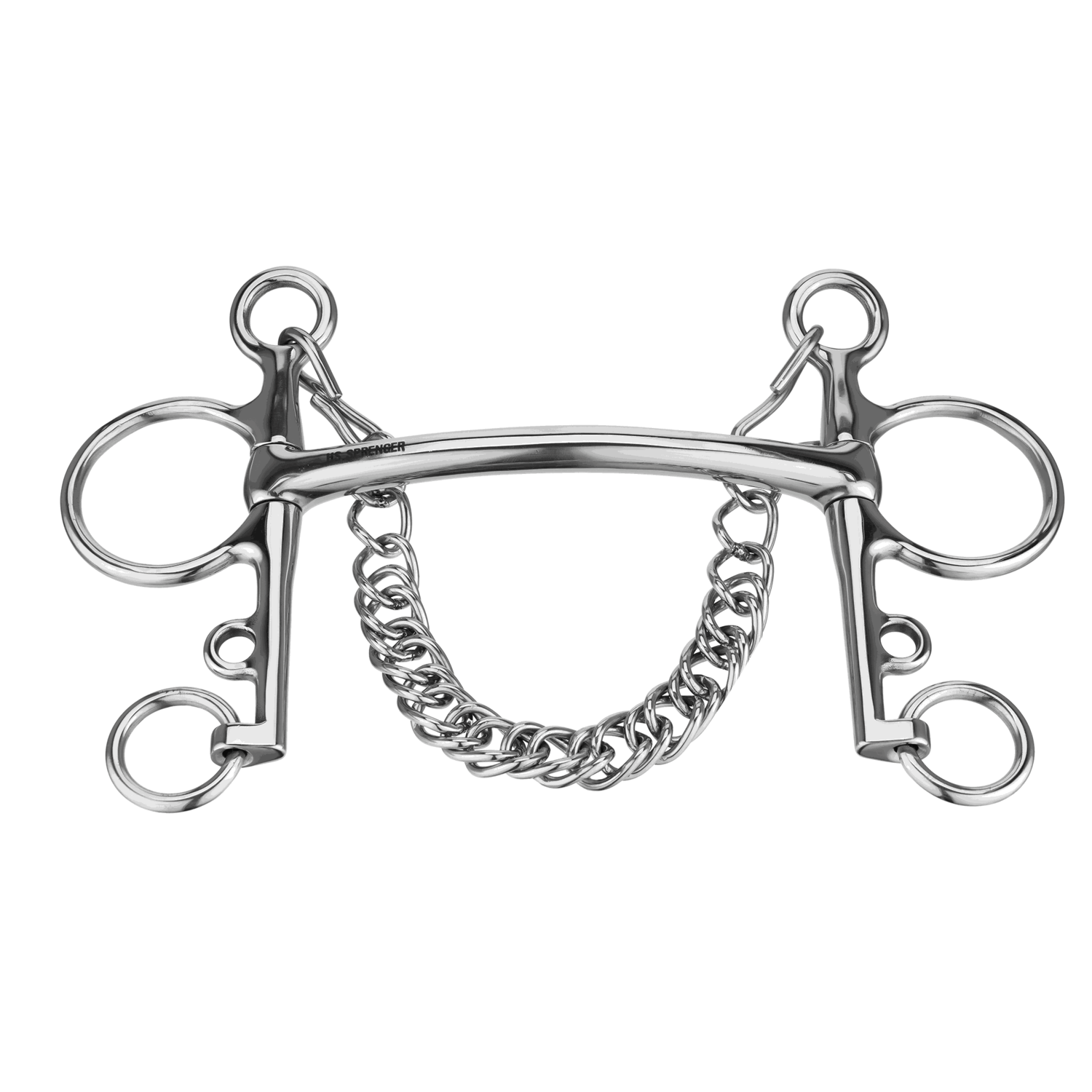 Pelham 12 mm gebogene Stange, langer Unterzug - Edelstahl rostfrei