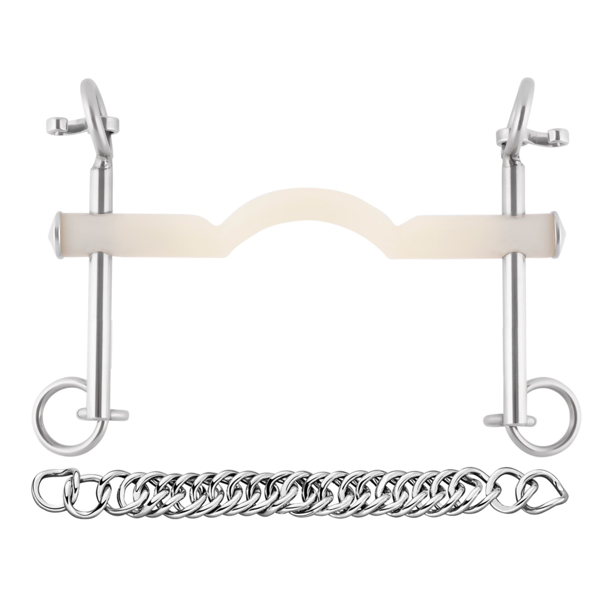 NATHE Kandare 15 mm mit Zungenfreiheit, kurze Anzüge