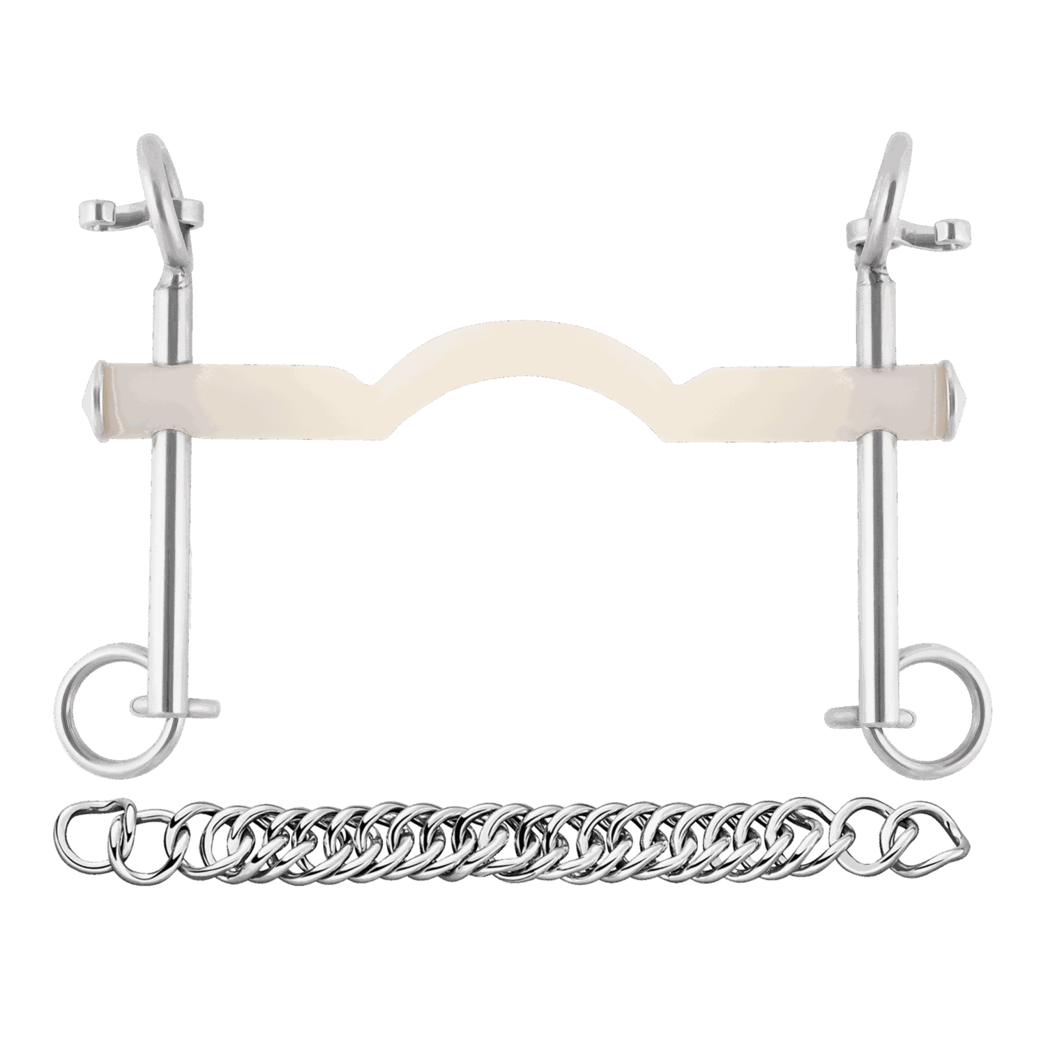 NATHE Kandare 15 mm mit Zungenfreiheit, kurze Anzüge