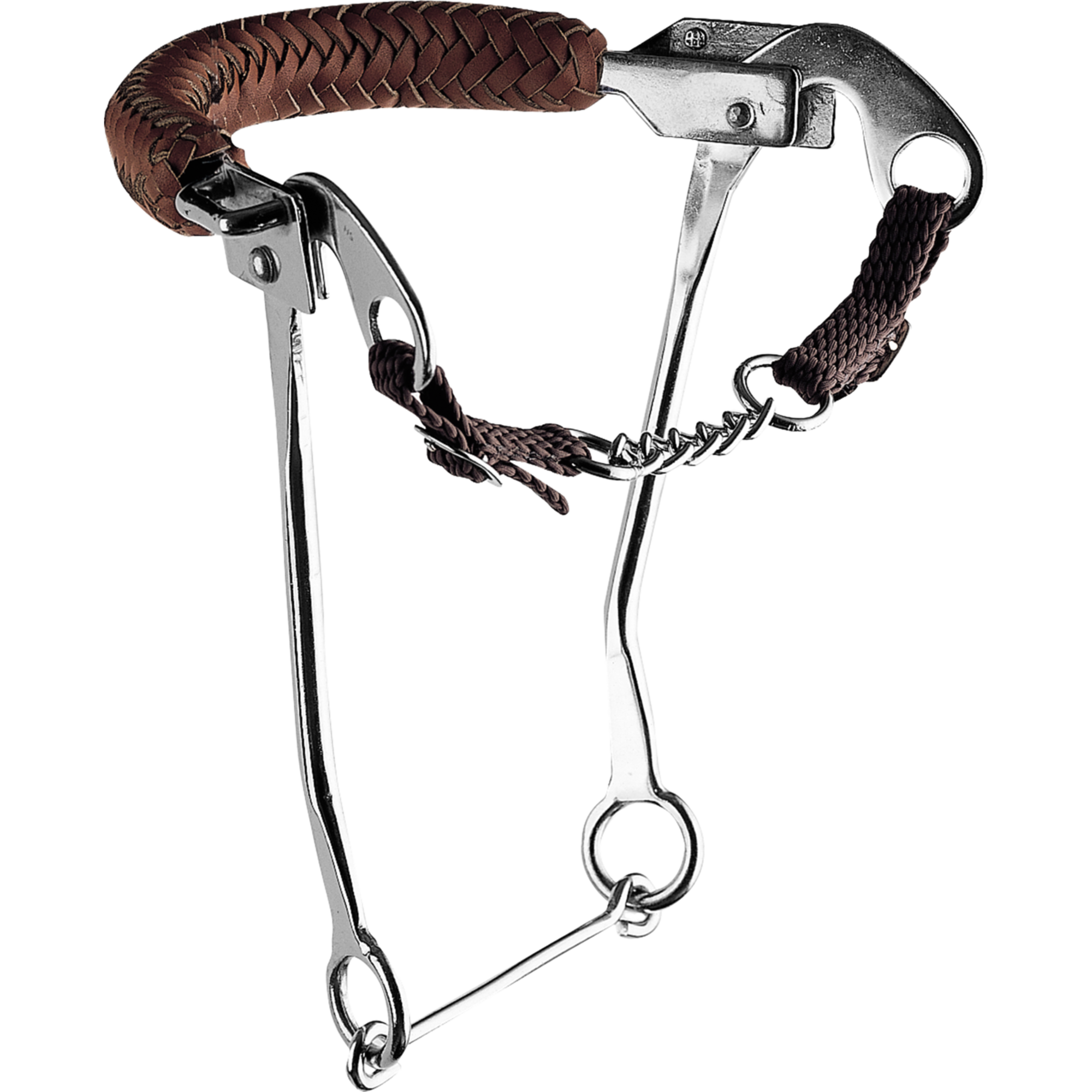 Hackamore mit Kinnkette und Edelstahlseiten - Edelstahl rostfrei