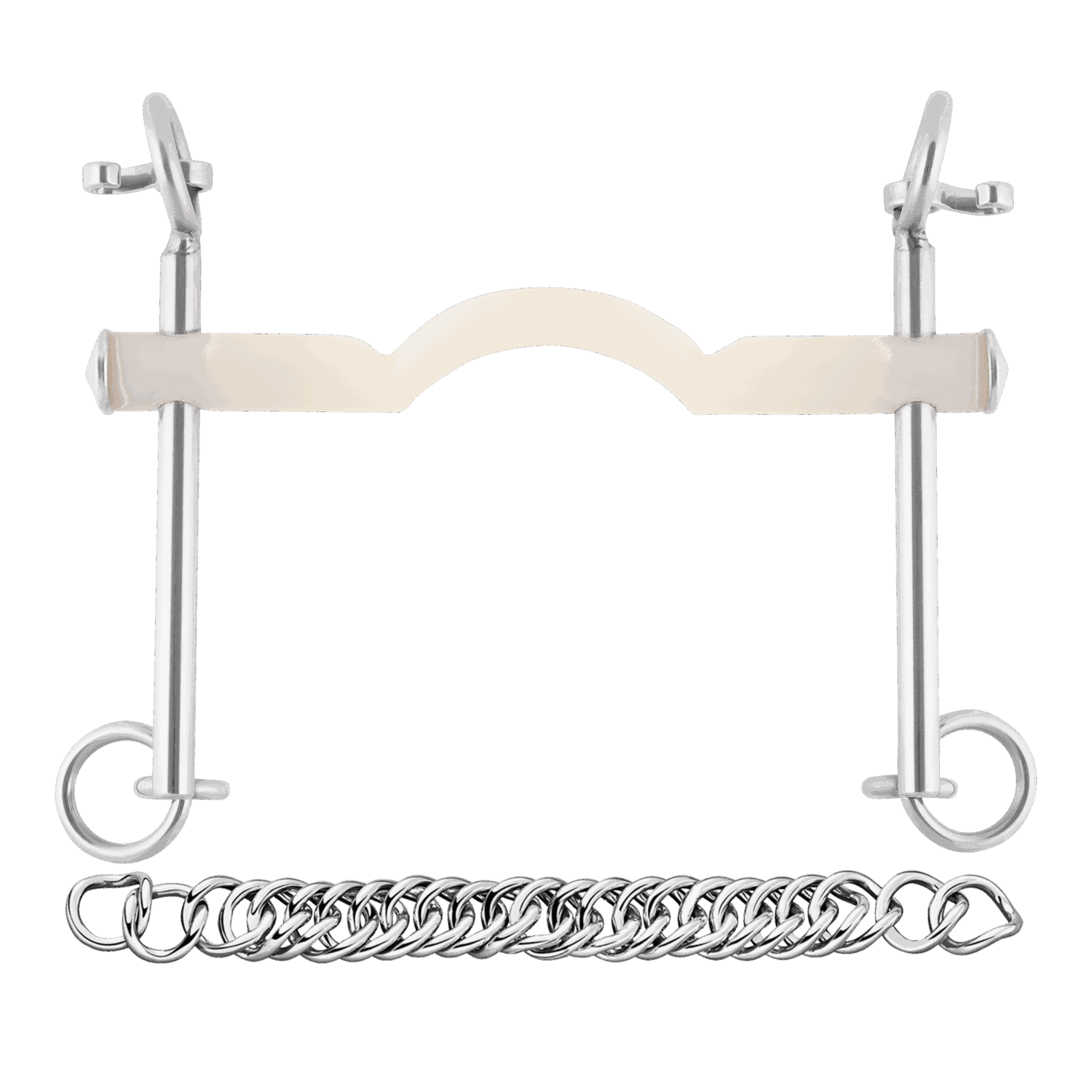 NATHE Kandare 15 mm mit Zungenfreiheit, lange Anzüge