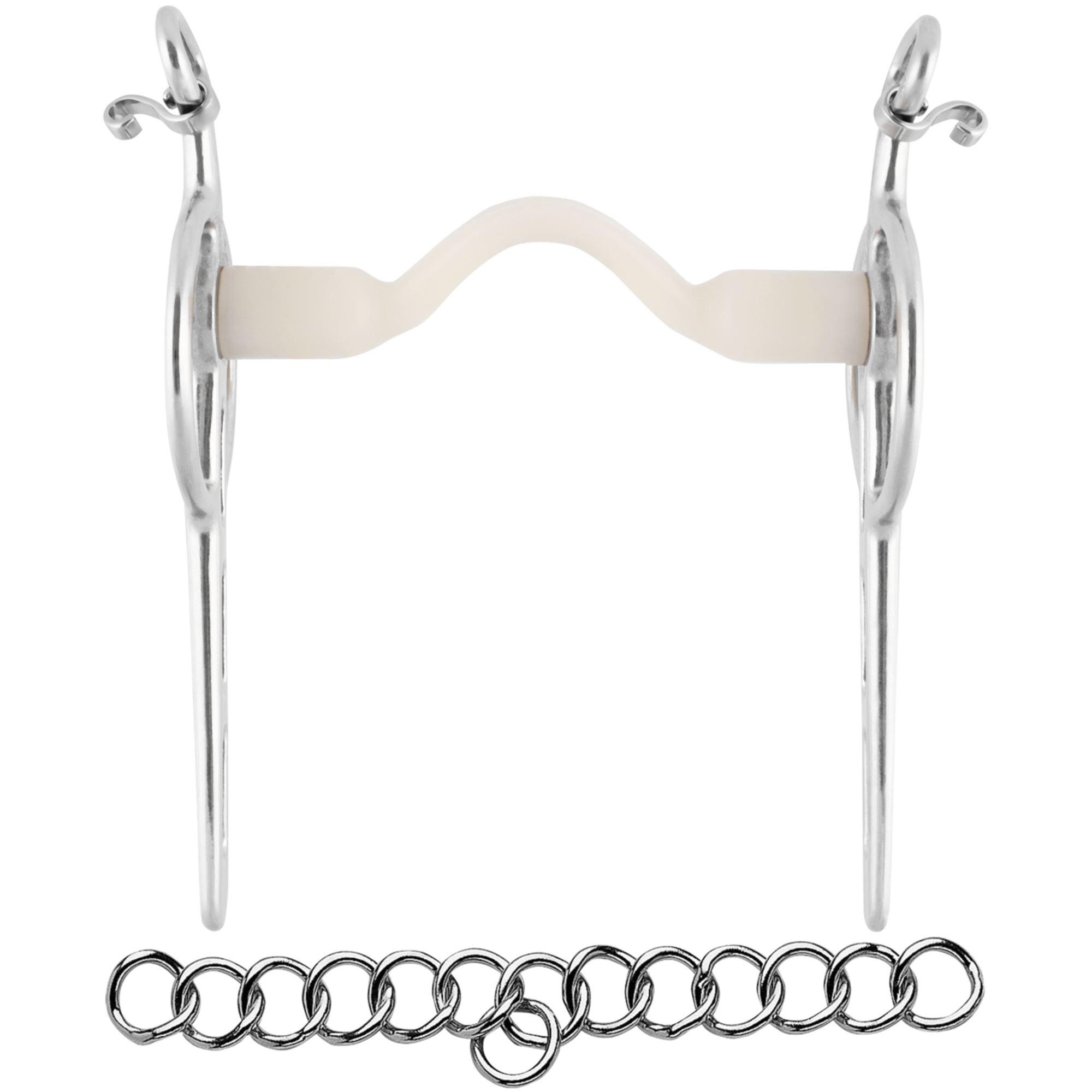 NATHE Liverpool-Kandare 20 mm Stange mit Zungenfreiheit, lange Anzüge
