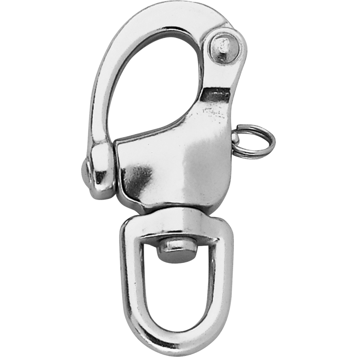 Hook for Marathon with swivel (casted) - Stainless steel, 22 mm clear