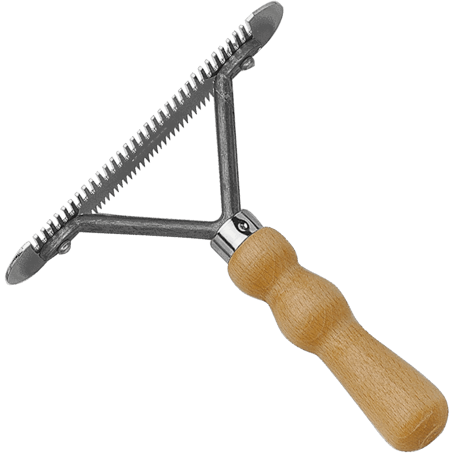Kratzer mit Holzgriff 2-seitig gezahnt