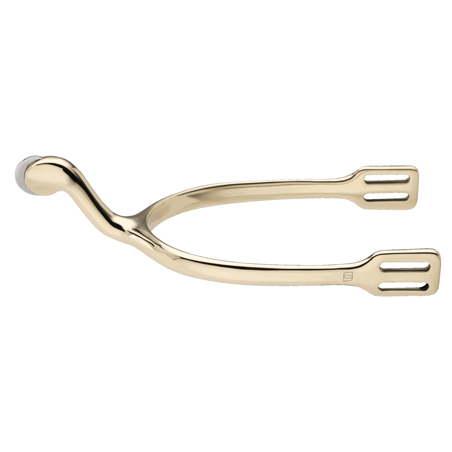 Schwanenhals Sporen - Argentan handpoliert, 45 mm, mit kleinem Ballrad