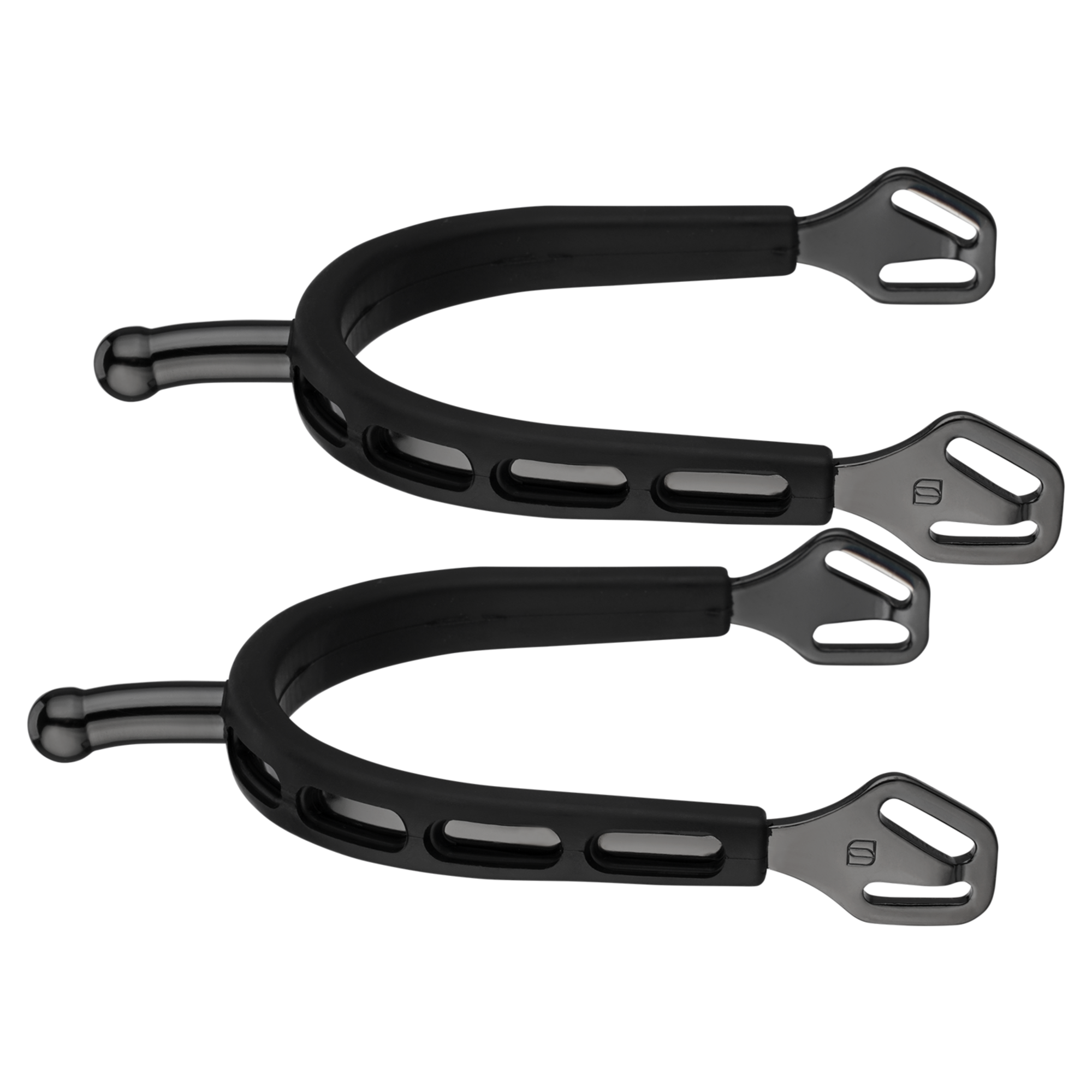 ULTRA fit EXTRA GRIP Sporen "Black Series" - Edelstahl rostfrei anthrazit, 30 mm kugelförmig