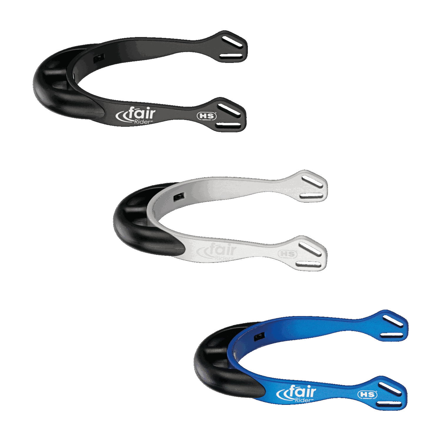 fairRider Sporen - Aluminium, Hals 20mm schwarz dick abgerundet
